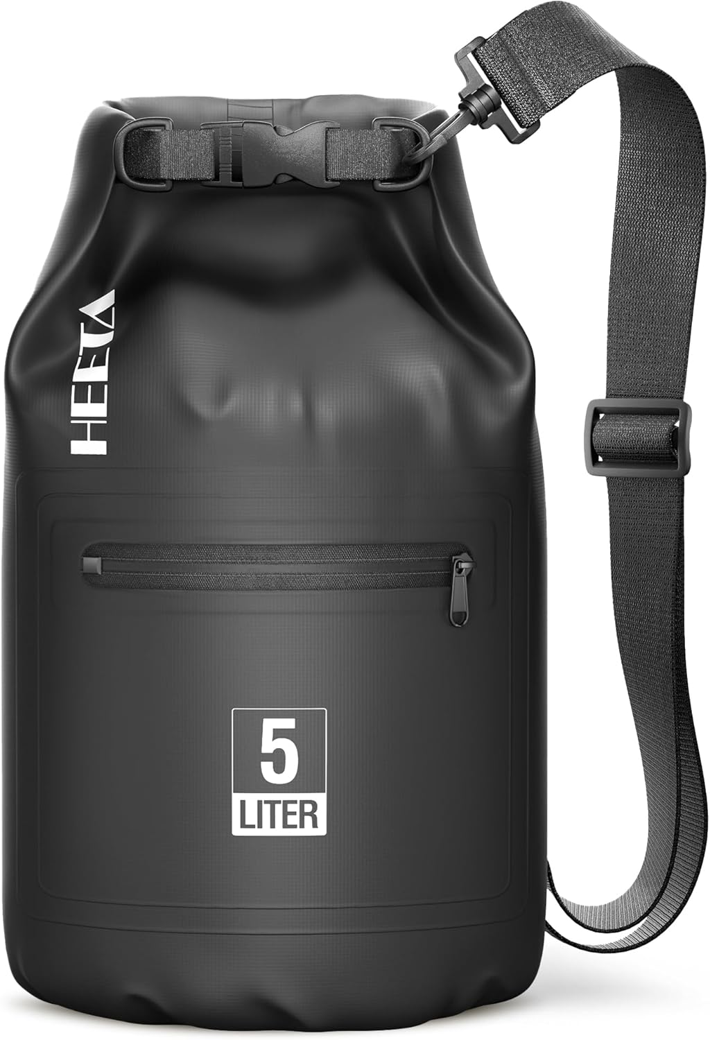 HEETA Waterproof Dry Bag with Front Zippered Pocket for Women Men, 5L/10L/20L/30L/40L Roll Top Lightweight Dry Storage Bag Backpack for Travel, Kayaking, Boating, Rafting, Camping, Hiking & Beach - Image 8