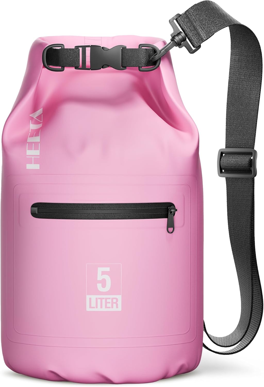 HEETA Waterproof Dry Bag with Front Zippered Pocket for Women Men, 5L/10L/20L/30L/40L Roll Top Lightweight Dry Storage Bag Backpack for Travel, Kayaking, Boating, Rafting, Camping, Hiking & Beach - Image 9