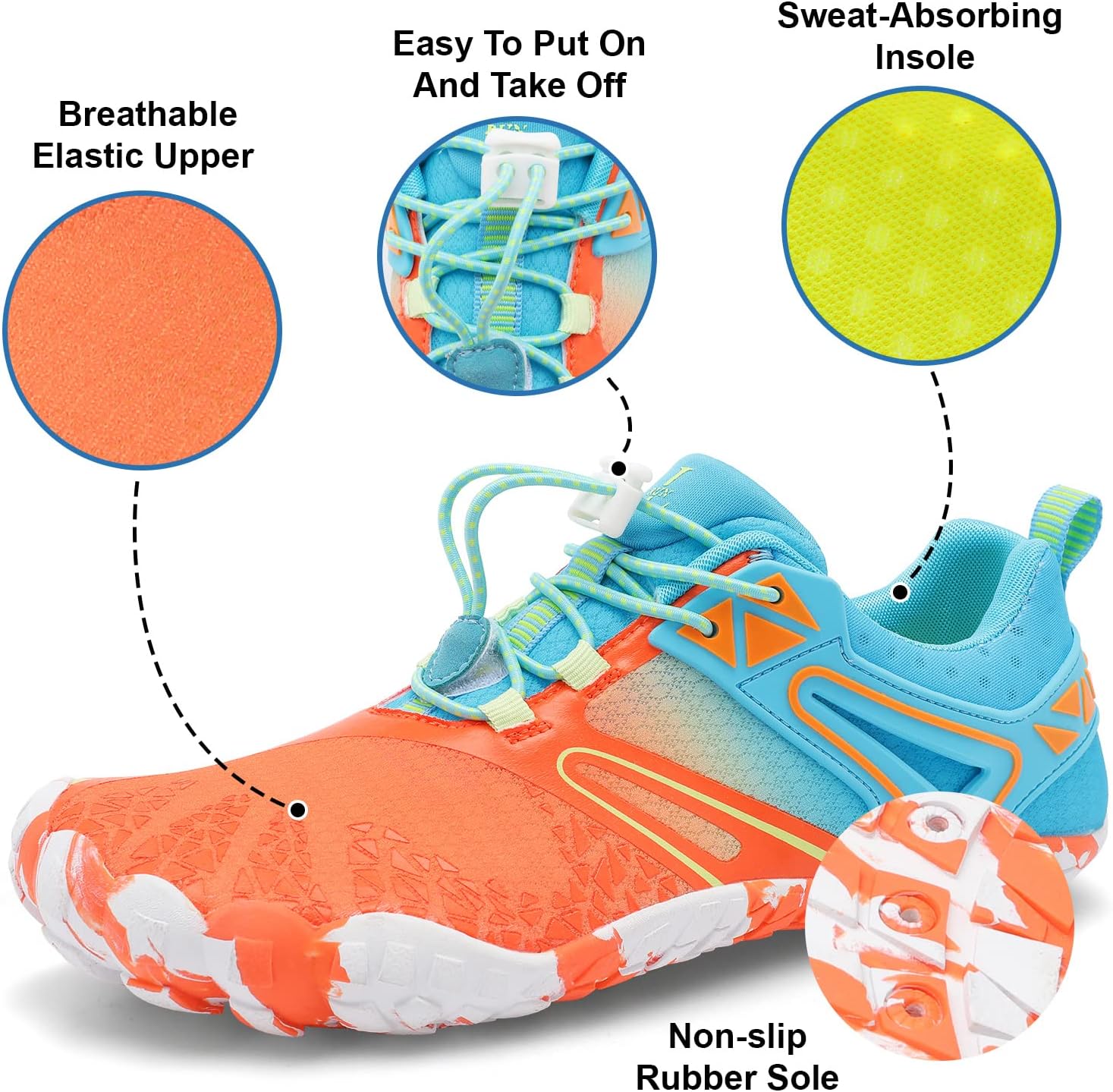 XIHALOOK Athletic Hiking Water Shoes Womens Mens Quick Dry Barefoot for Beach Walking Kayaking Surfing Training