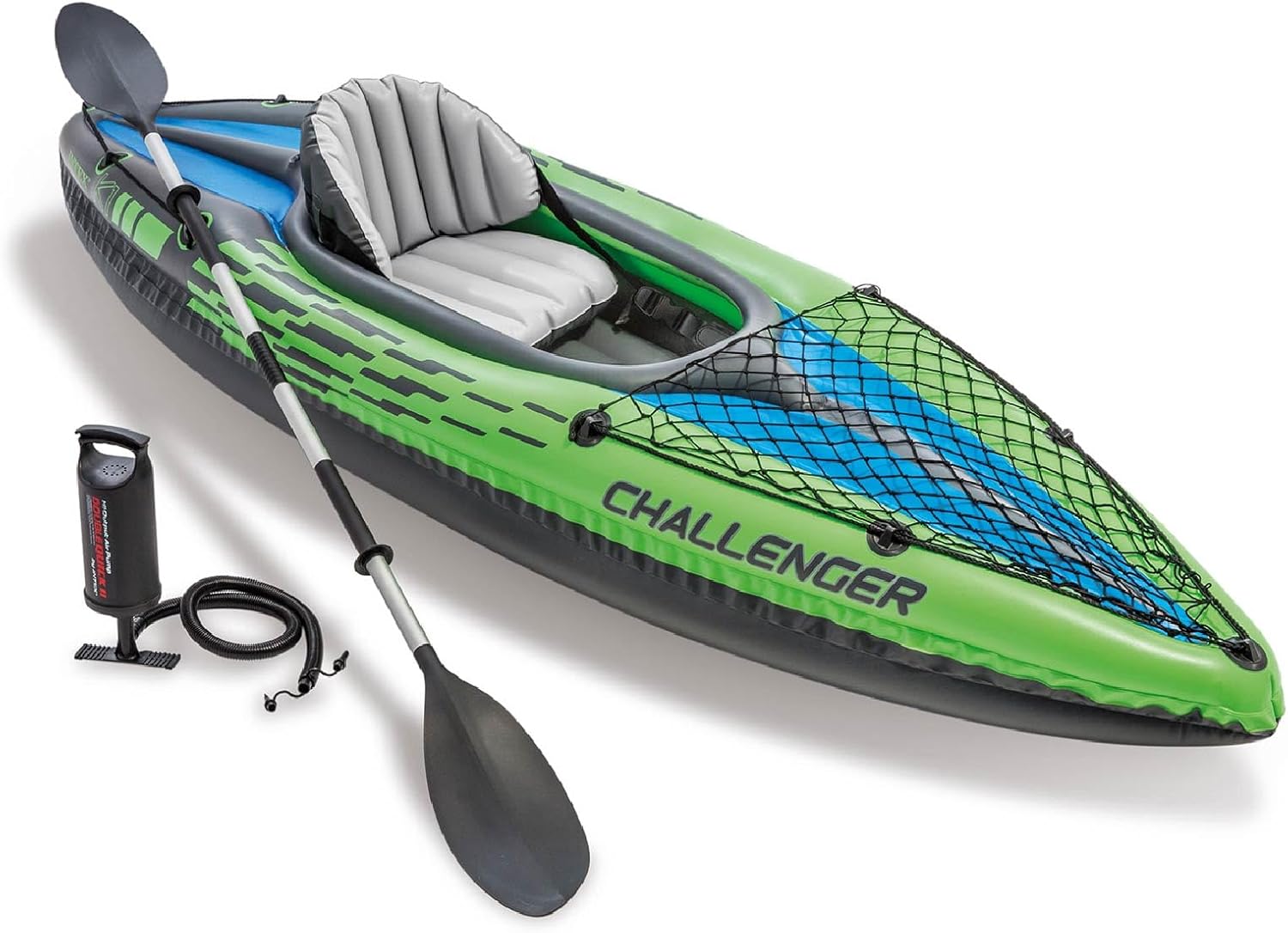 INTEX Challenger Inflatable Kayak Series: Includes Deluxe 86in Kayak Paddles and High-Output Pump u2013 SuperStrong PVC u2013 Adjustable Seat with Backrest u2013 Removable Skeg u2013 Cargo Storage Net - Image 6