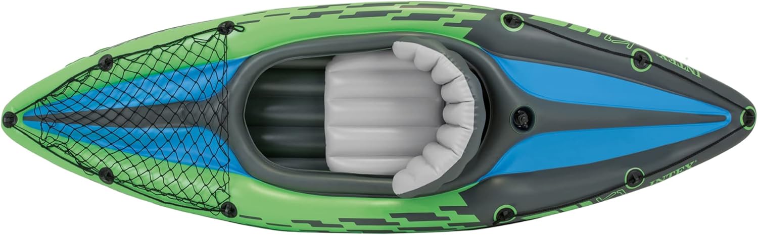 INTEX Challenger Inflatable Kayak Series: Includes Deluxe 86in Kayak Paddles and High-Output Pump u2013 SuperStrong PVC u2013 Adjustable Seat with Backrest u2013 Removable Skeg u2013 Cargo Storage Net - Image 7