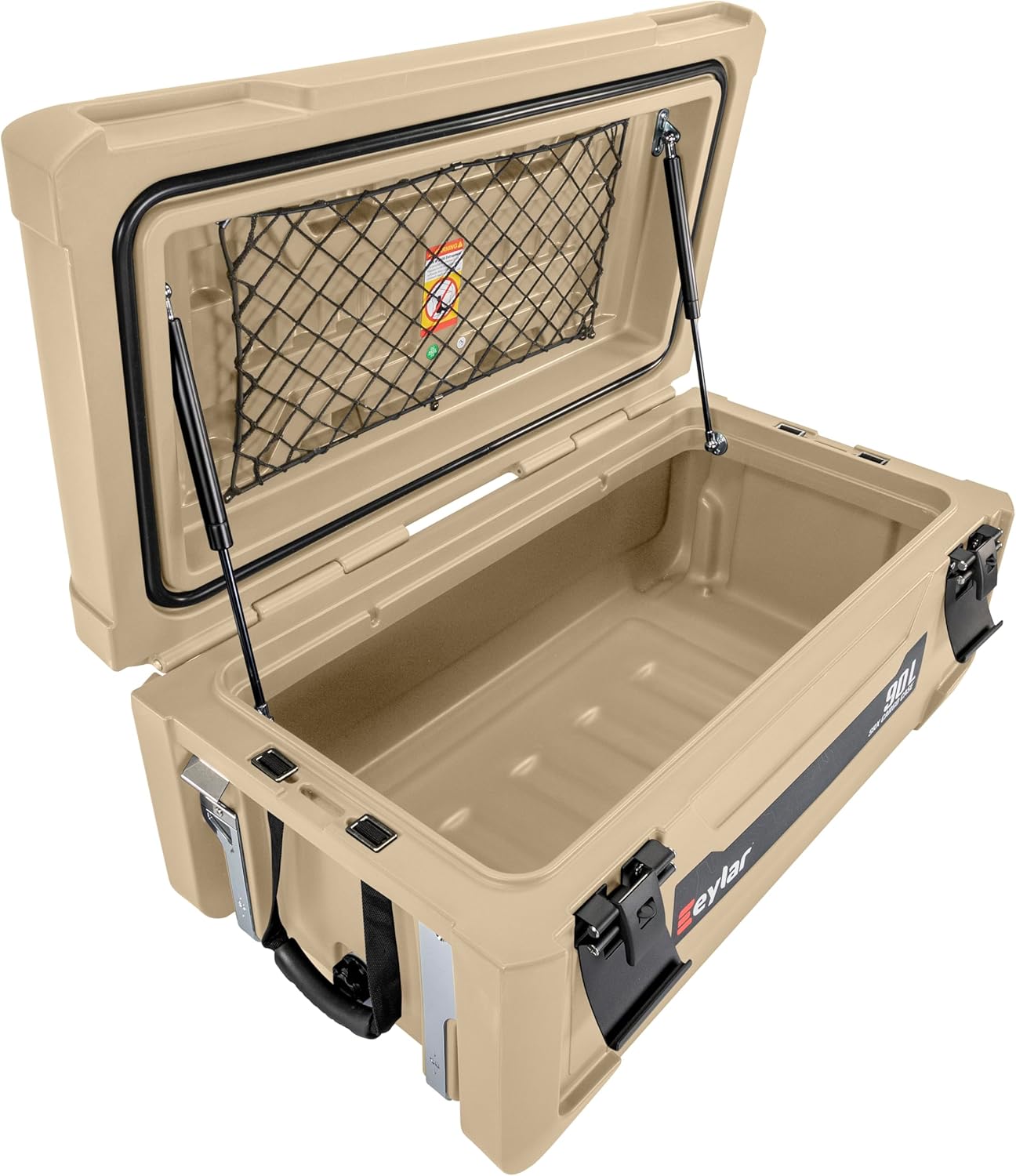 Alternative view of SRX-90 Overlanding Cargo Case u2013 90L Waterproof Storage Box for Camping, Off-Road & Truck Bed Gear u2013 Heavy-Duty Lockable Storage with Gas Strut Lid, Stackable Design & Interior Organizer Tray (Tan)