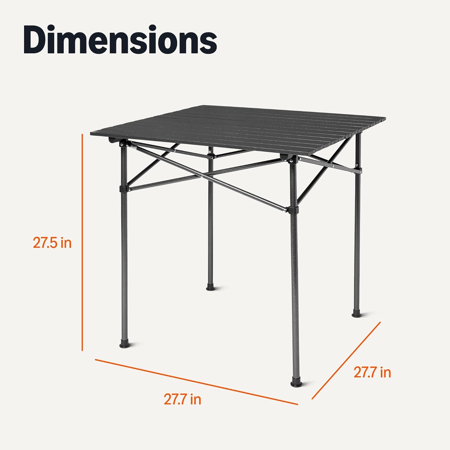 Amazon Basics Camping Table, Tall, Black