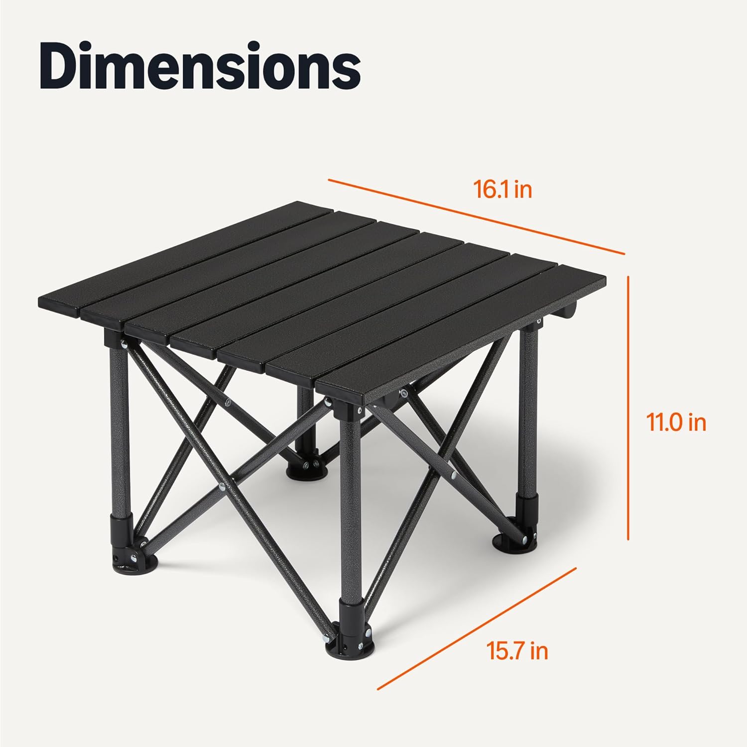 Amazon Basics Camping Table, Made of Alloy Steel and Aluminum, Small, Folding, Camping Essentials, Black