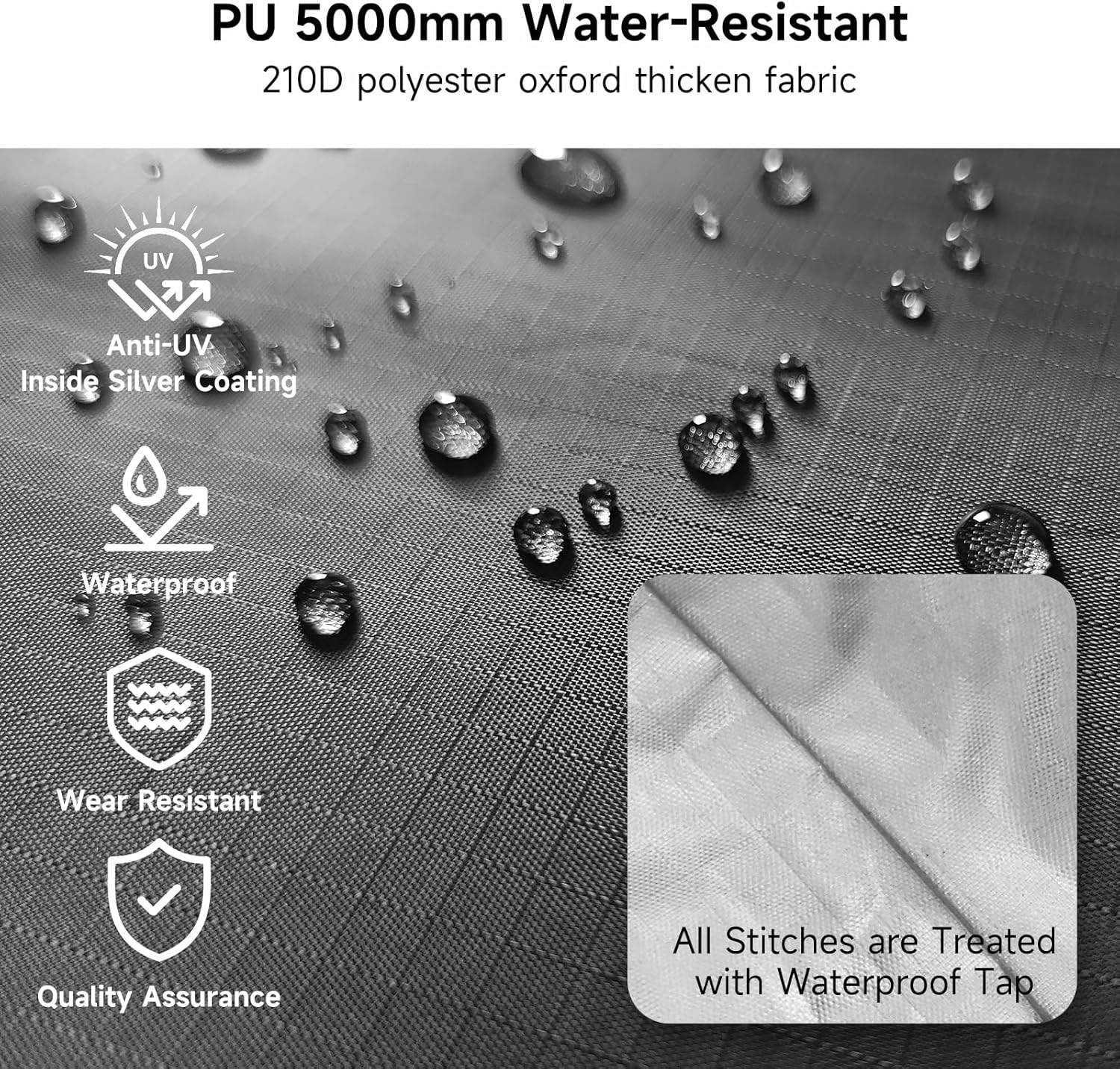 Bike Storage Tent for Outdoor, 2-3 Bike Capacity with Extra Top Space, PU5000 Waterproof 210D Oxford Fabric with Taped Seams, Portable Floor Storage Shed for Bicycle, Motorcycle & Garden Tools, etc