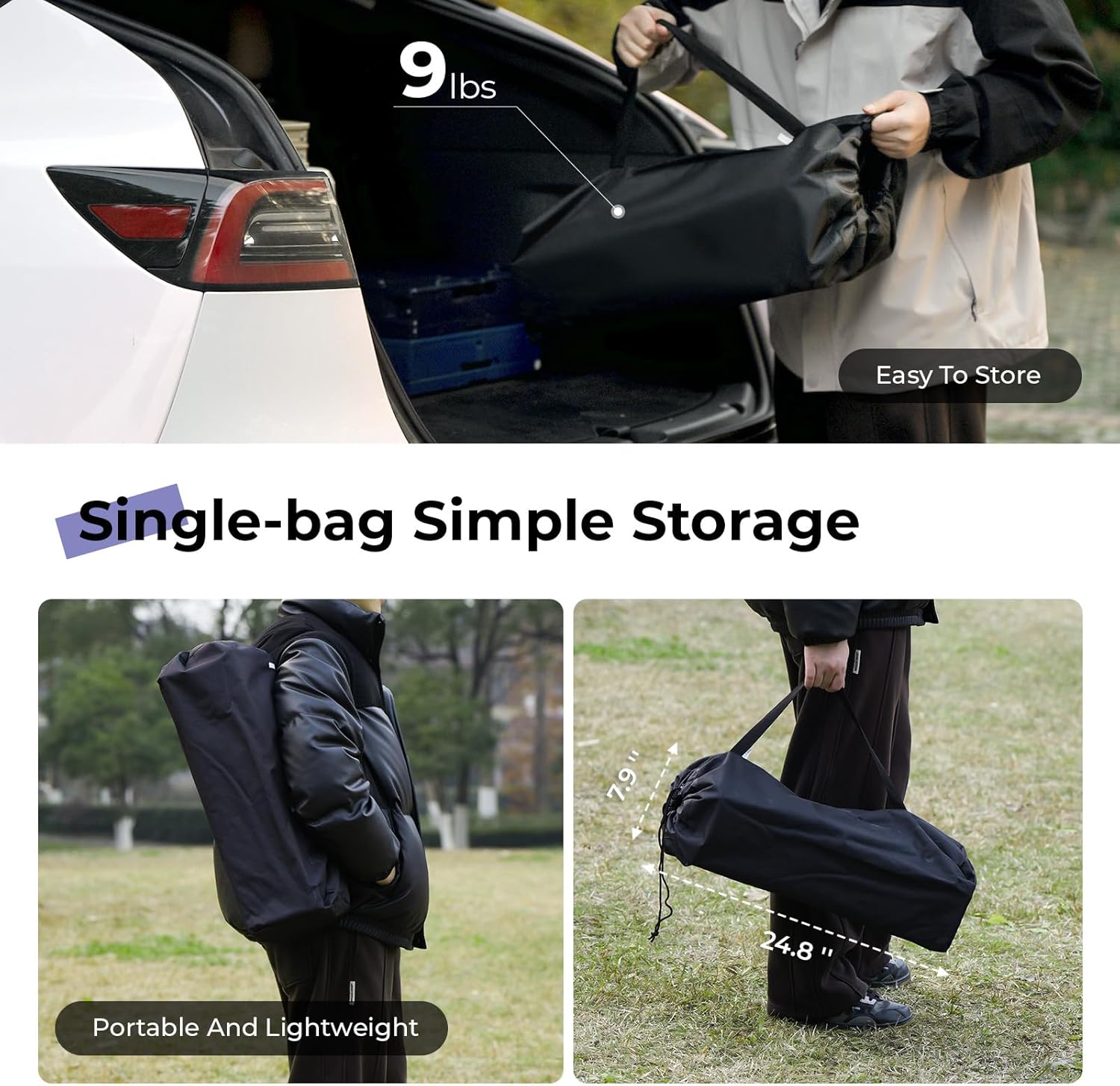 Alternative view of Byliable Camping Table Folding Portable Camp Aluminum Fold Up Lightweight Roll Up Table Adjustable Height with Carry Bag Indoor Outdoor for Camping, Picnic, Backyard, BBQ, Patio, Black