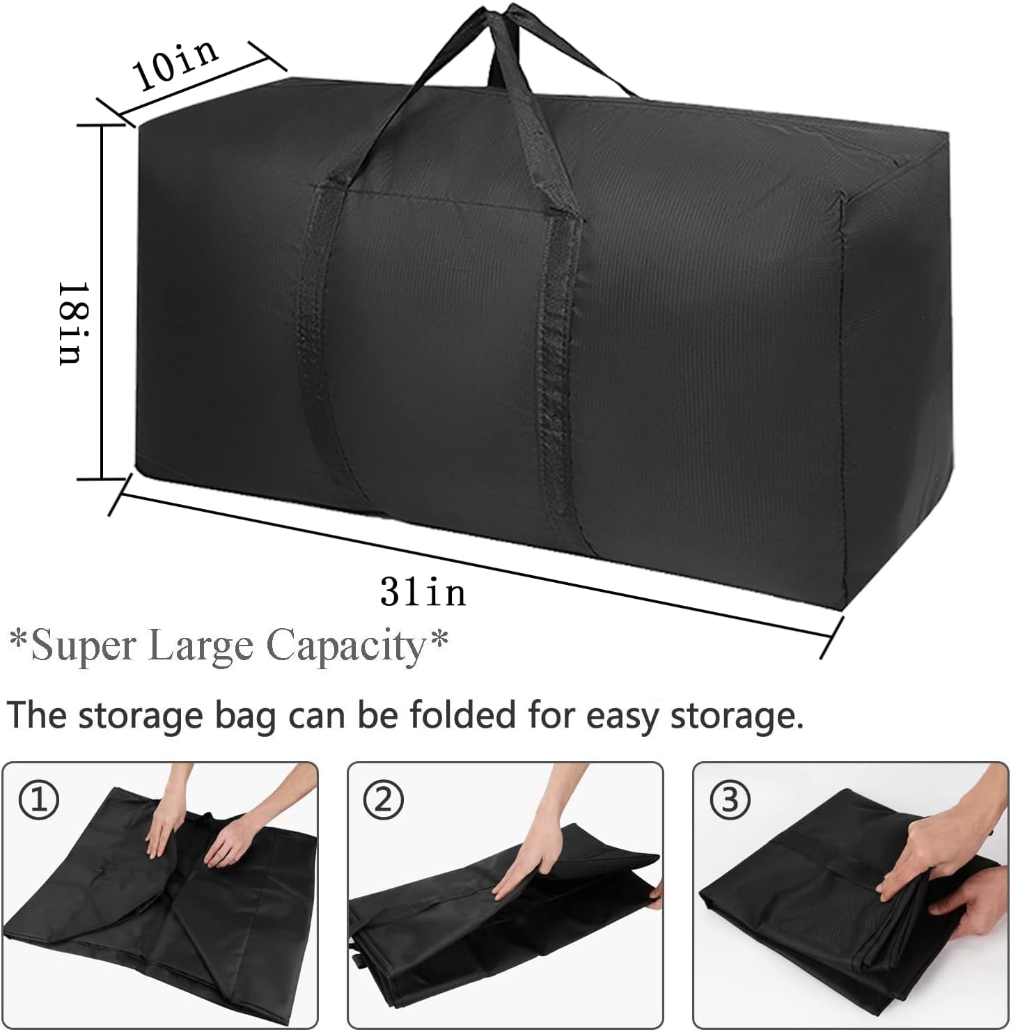 Alternative view of Extra Large Moving Bags with Strong Zippers & Carrying Handles, Storage Bags Storage Totes for Clothes, Moving Supplies, Space Saving Oversized Storage Bag Organizer for Moving, Traveling (2 Pack)