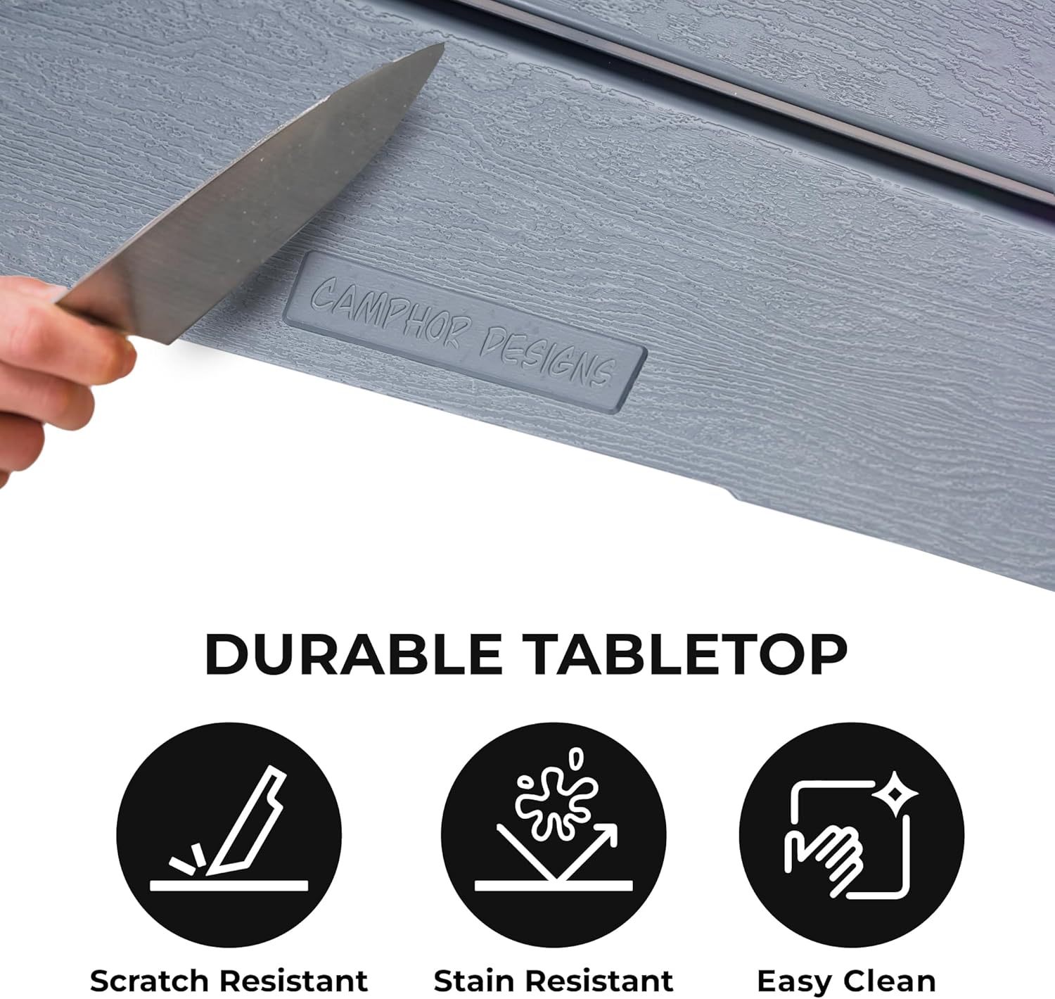 Alternative view of Cococabana X Camphor Portable Folding Table with Adjustable Shoulder Strap for Camping, Tailgating, Picnic, RV - Roll Up Design, Quick Setup, Compact Size, Heavy-Duty, Scratch & Stain Resistant