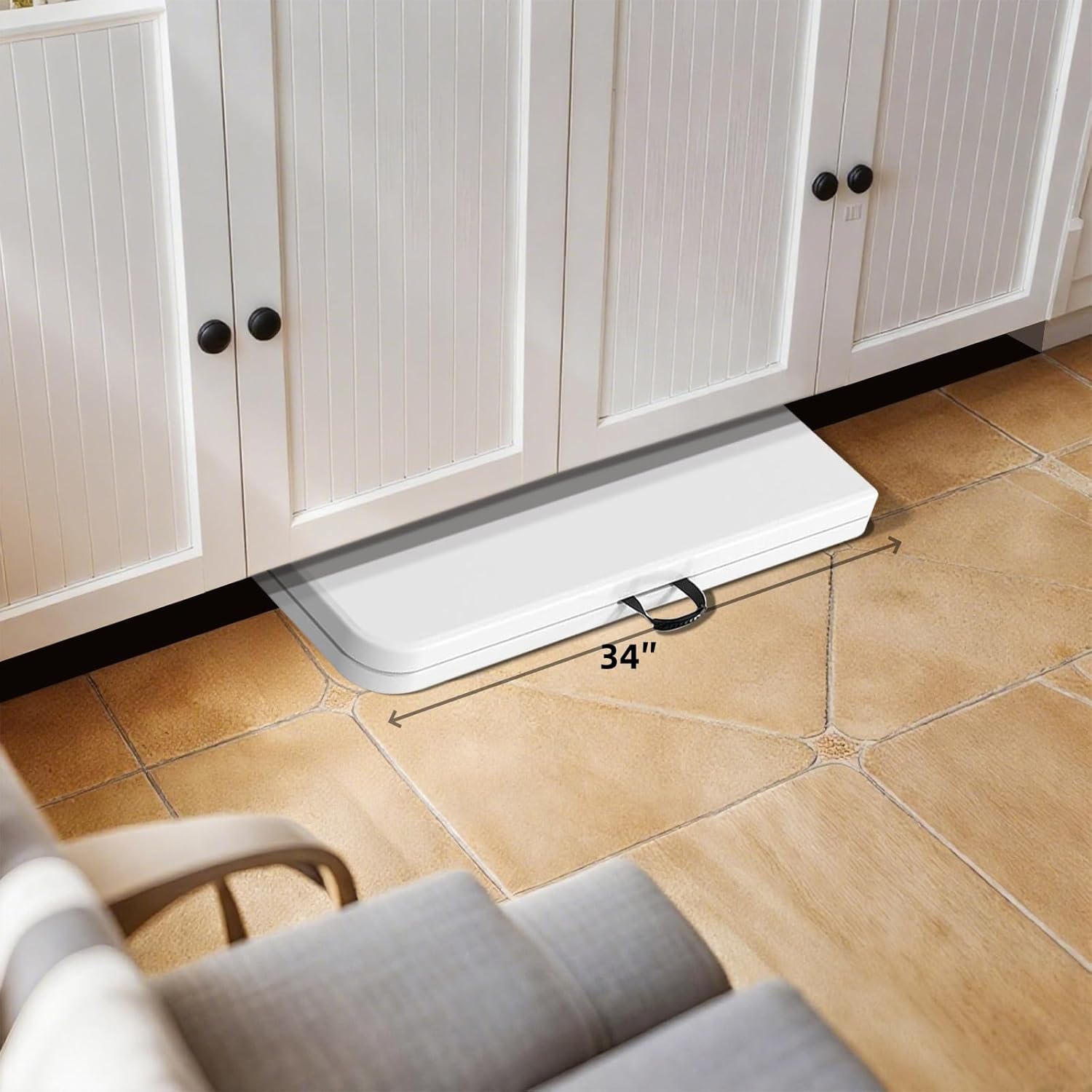 Alternative view of Vampire Killer 34" Square Folding Table Fold-in-Half Utility Dining Portable Table Heavy Duty HDPE with Carrying Handle, Plastic Tables for Camping,Picnic, Office, Party,Card Table (White)