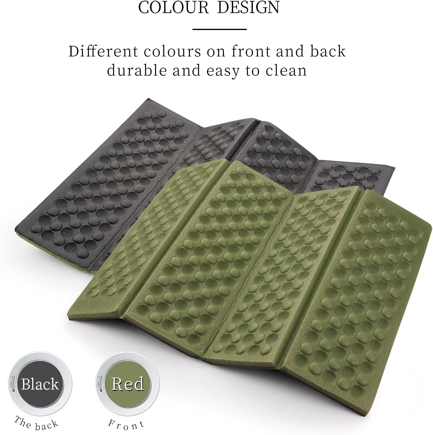 Alternative view of AceCamp 3940 Portable Lightweight Mini Waterproof Folding Mat, Foam Sitting Pad for Outdoor Activities, Foldable Kneeling and Seat Cushion for Comfort, Red