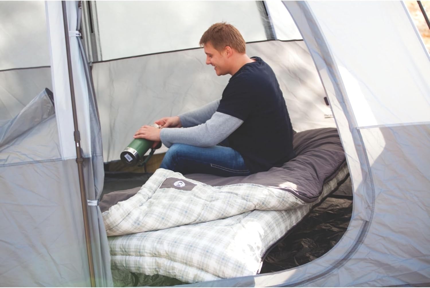 Coleman Heritage Big & Tall 10°F Flannel Sleeping Bag, XL Sleeping Bag Fits Adults up to 6ft 7in Tall, Machine Washable, Great for Camping, Hunting, Guests, & More