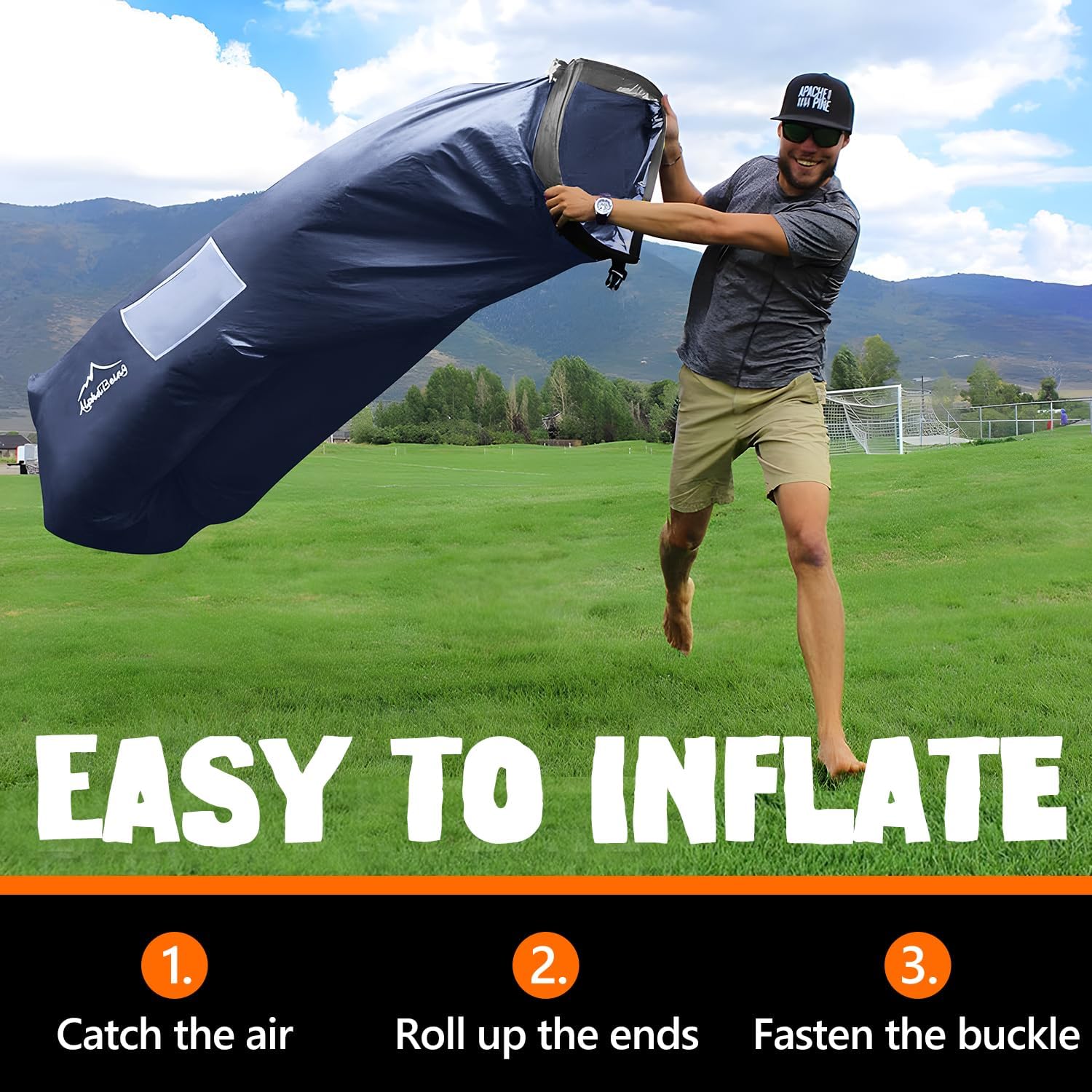 Alternative view of AlphaBeing Inflatable Lounger Beach Chair Accessories, Air Sofa Hammock Inflatable Couch for Camping Backyard Lakeside with Compression Sacks, Ideal Outdoor Gifts for Adults