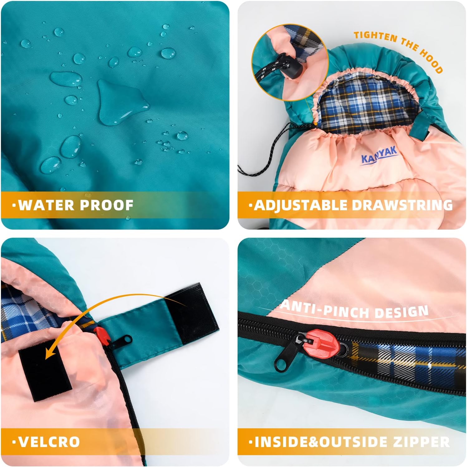 Alternative view of Camping Sleeping Bag, 32℉ Sleeping Bags for Adults Kids Teens Cold Weather Warm Sleeping Bag Winter for 3-4 Season Camping, Camping Gear Equipment, Traveling, and Outdoors