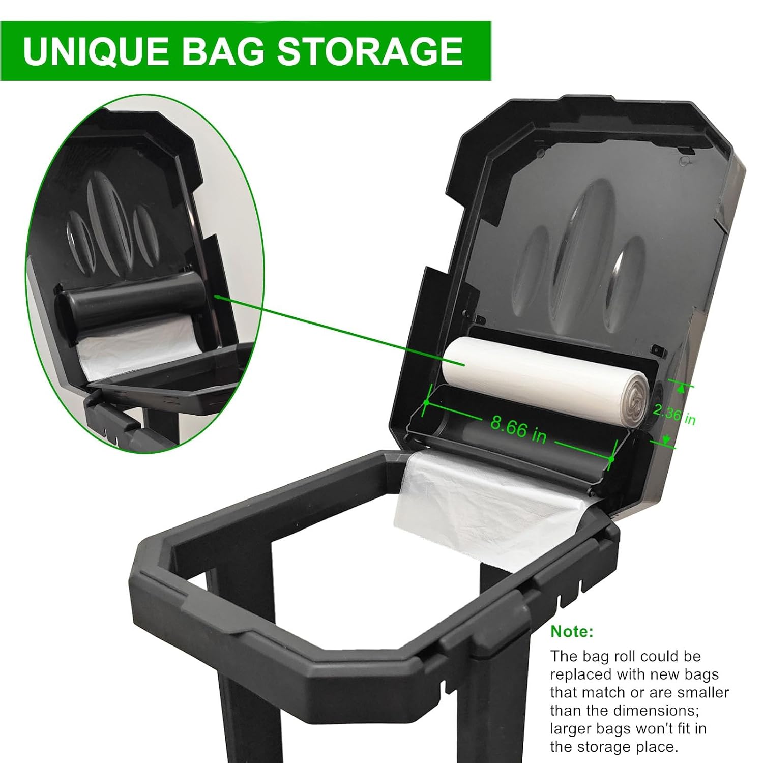 Alternative view of HolaKit Collapsible Trash Bag Holder with Reinforced Legs and Bonus Inner Storage Compartment, Portable Trash Can, Outdoor Waste Bin with 20 Bags Included for Camping, RV, Picnic, and Home Use