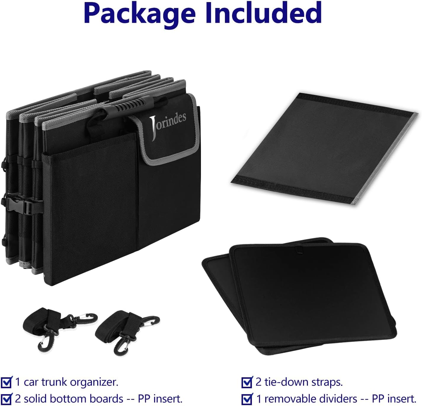 Alternative view of Trunk Organizer With Built-In Insulated Leak Proof Cooler Bag,Collapsible Cargo Organizer For Suv With Non Slip Bottom Strips,3 Large Compartments Foldable Waterproof Portable Car Storage Box