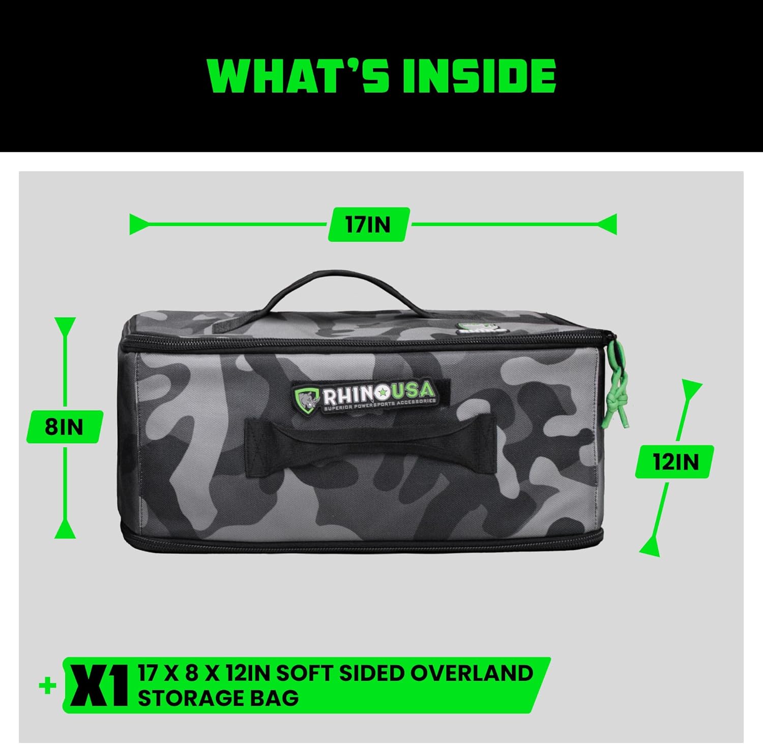 Soft-Sided Overland Storage Bag u2013 Tactical Gear Tote for Camping Essentials, SUV Trunk Organizer, Bushcraft Gear, Camper Organization, Travel Bag with Dividers & Customizable Patch Panel (S, Camo)