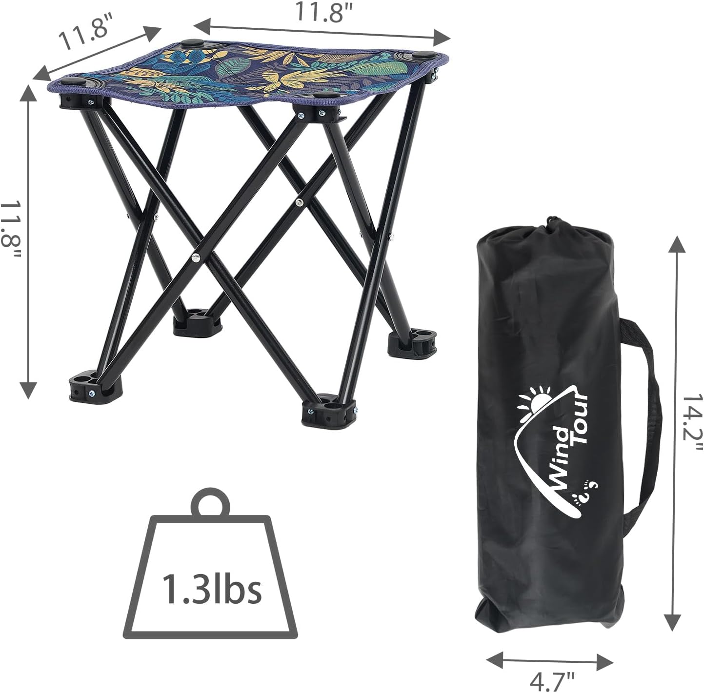 Alternative view of Portable Folding Camping Stool Outdoor Camping Lightweight Samll Chair for Fishing Hiking Gardening and Beach with Carry Bag (Blue)