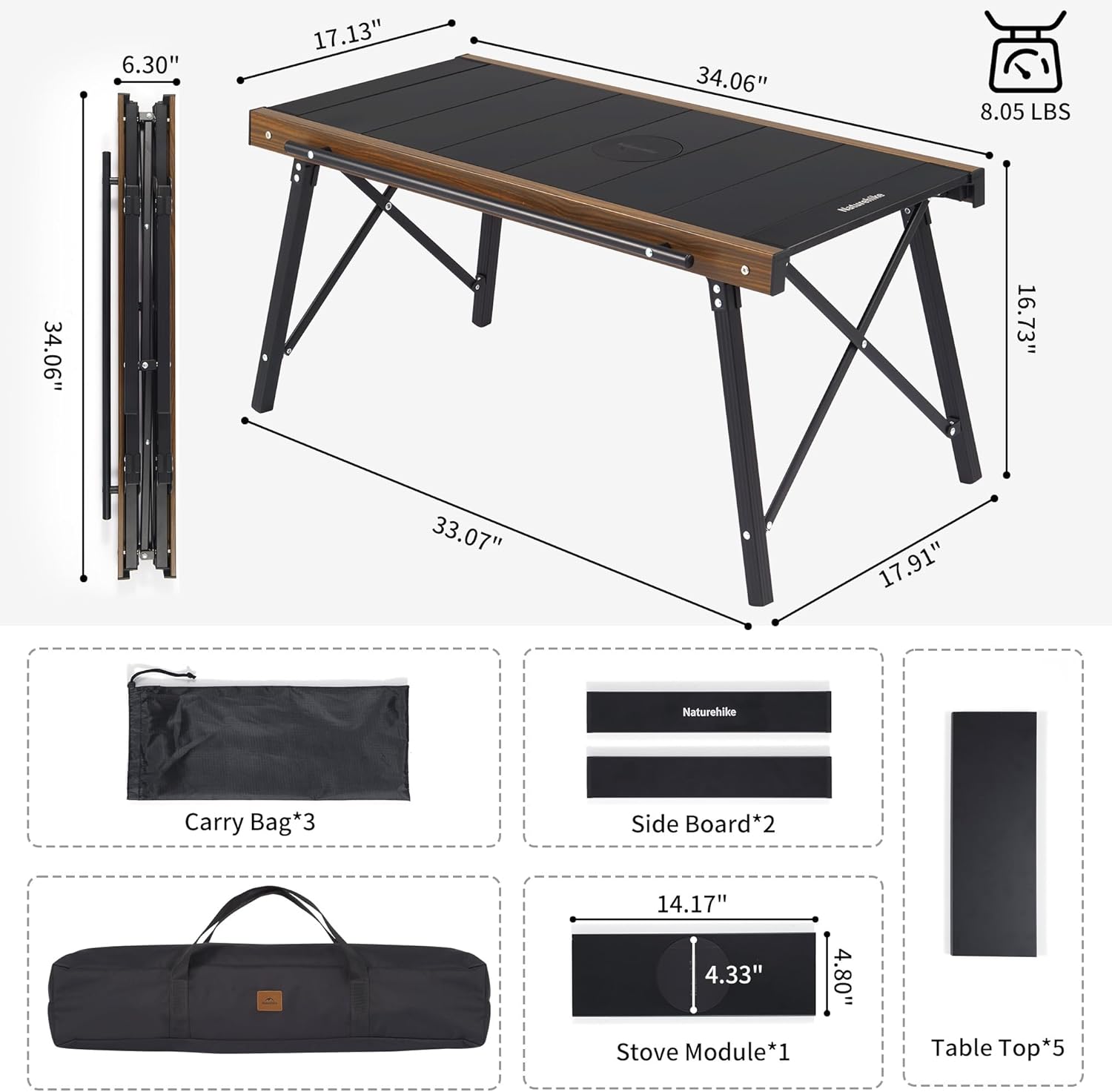 Alternative view of Naturehike Folding IGT Camping Table, Portable Outdoor IGT Cook System, Ultralight Aluminum Camp Table with Carry Bag for Car Camping Picnic RV Trip Patio Backyard BBQ