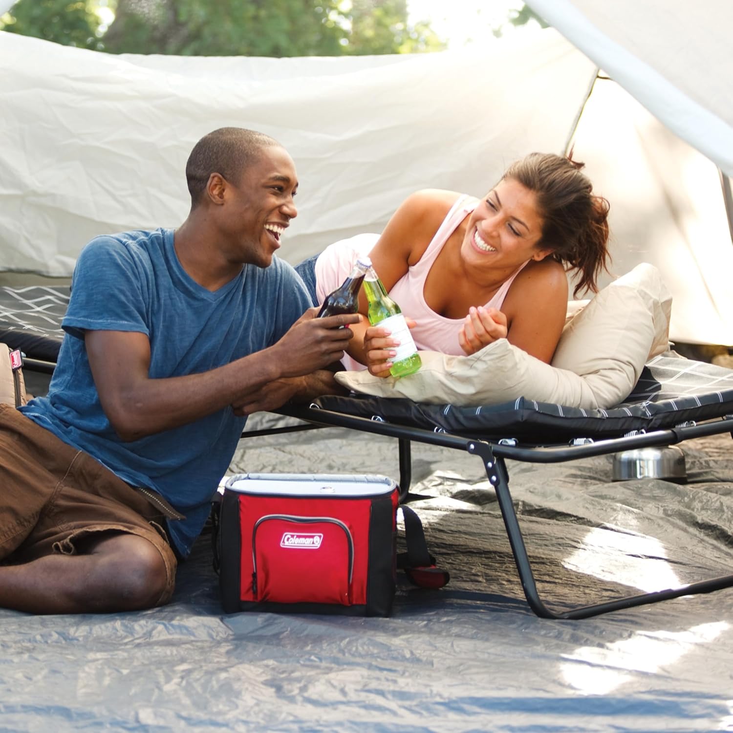 Coleman ComfortSmart Big & Tall Cot with Mattress Pad, Folding Steel Camp Bed with Plush Pad for Comfortable Sleeping, Great for Camping, Lounging, Elevated Sleeping, Guests, & More