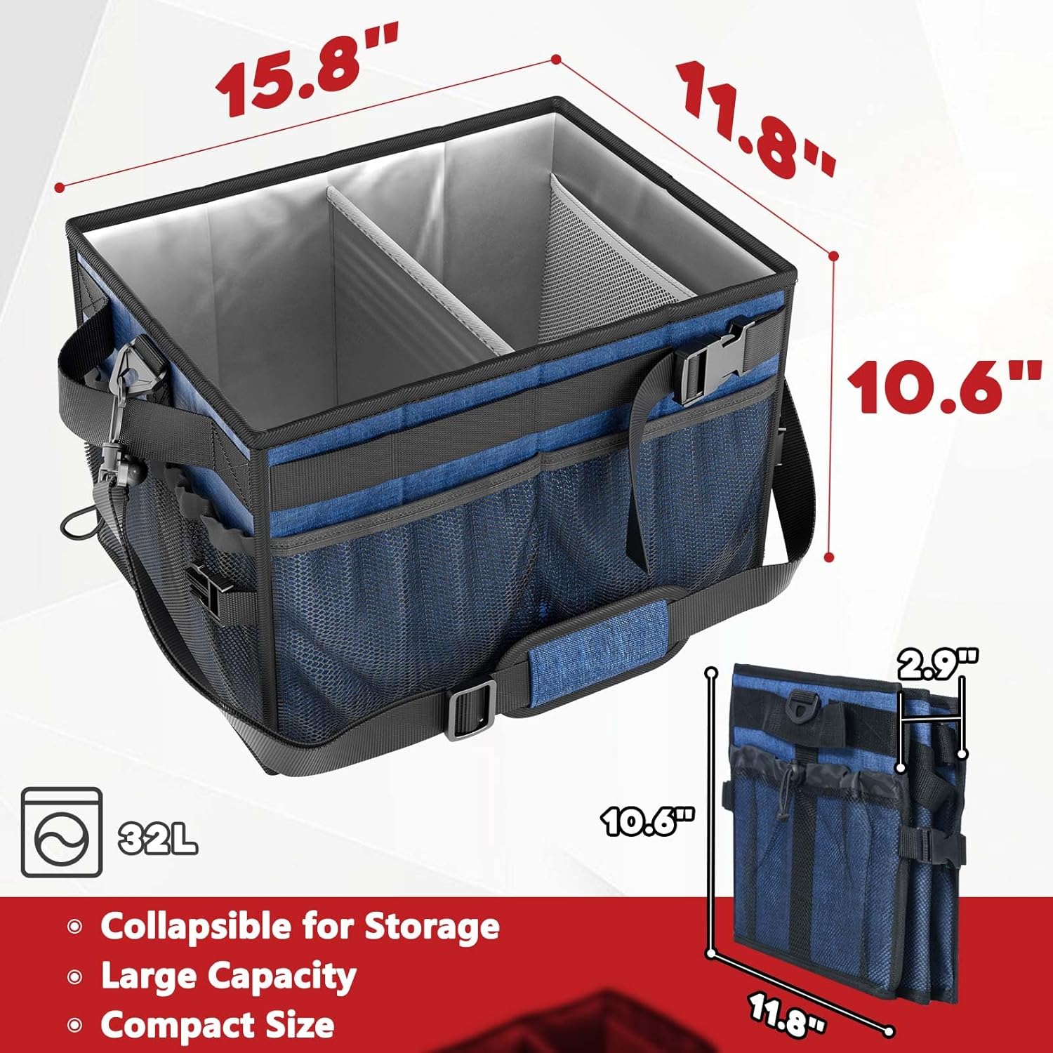 Alternative view of FANGSUN Large Grill and Picnic Caddy with Paper Towel Holder, BBQ Organizer for Utensil, Plate, Condiment, Collapsible & Easy Carry Griddle Caddy, Must Haves for Outdoor, Camper, Travel, Car, RV