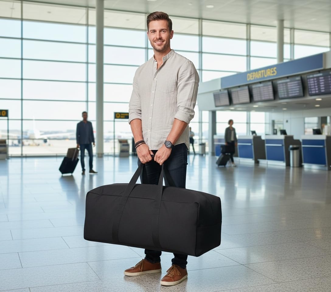 DoYiKe Extra Large Canvas Travel Duffle Bag Heavy Duty, Sports Military Camping Tent Storage