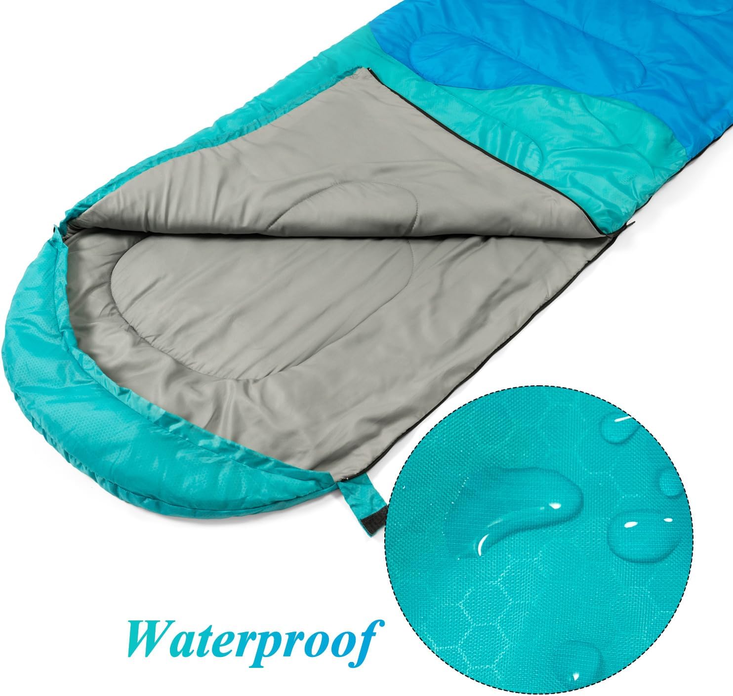 Alternative view of Sleeping Bag - 3 Seasons for Adults Kids Boys Girls Camping Hiking - Warm Cold Weather Lightweight Portable with Compression Bag for Backpacking in Spring, Summer, Fall and Winter