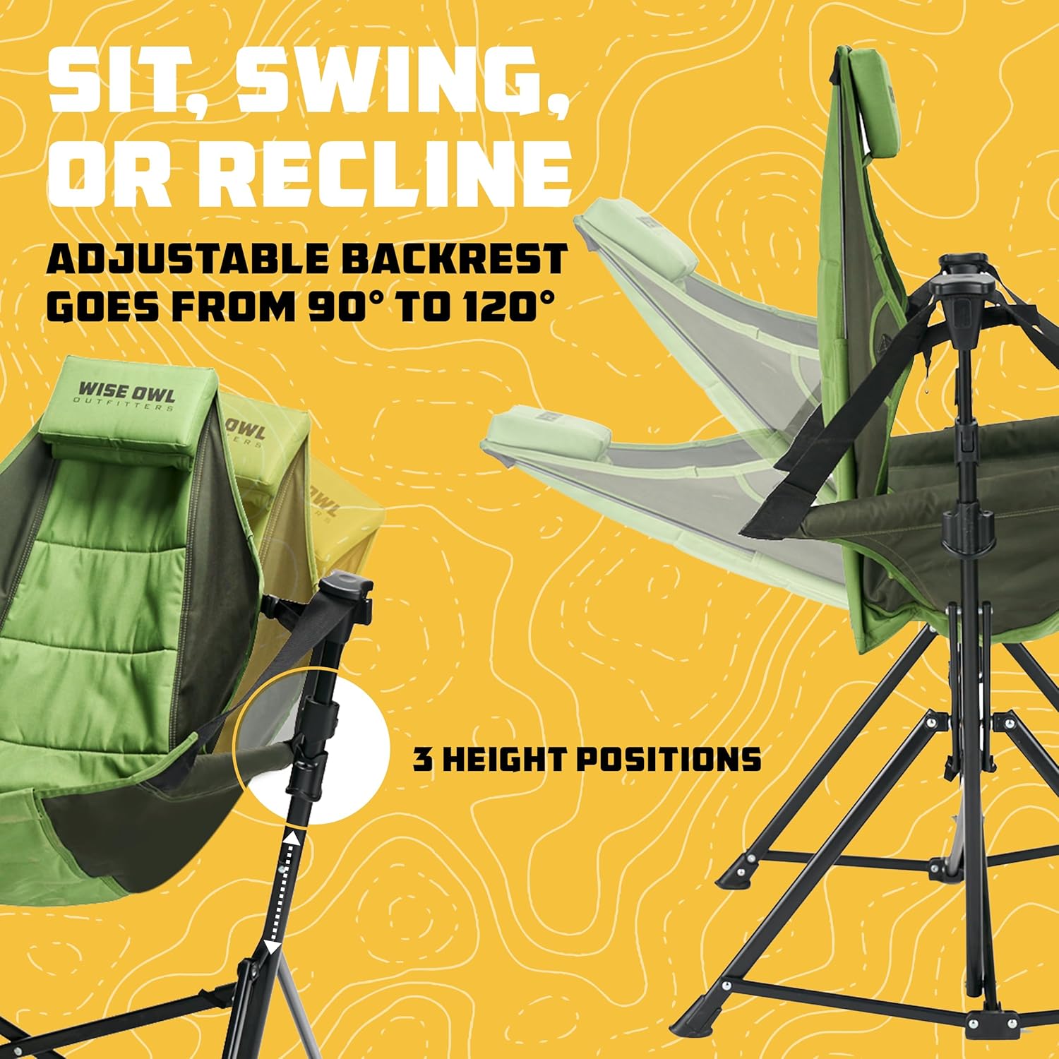 Alternative view of Wise Owl Outfitters Hammock Chair for Adults u2013 Comfortable Portable Folding Rocking Camping Chair with Carry Bag u2013 Great for Lawn, Campsite & Outdoors