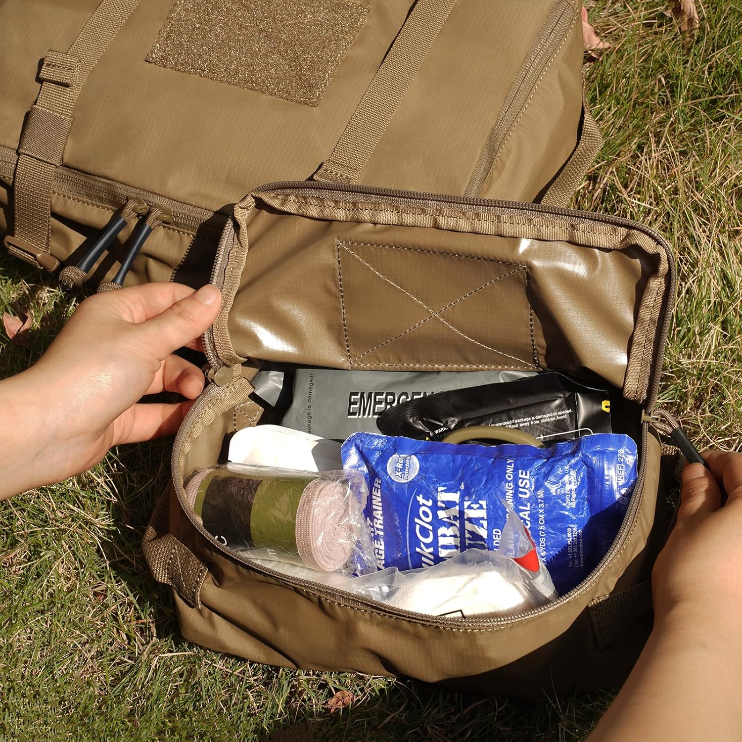 PETAC GEAR 4 PCS Tactical Modular Packing Cubes with Waterproof Material, Large Capacity Storage Bag, Easy Clean Outdoor Travel Organize Storage Pouches Bags (CB)