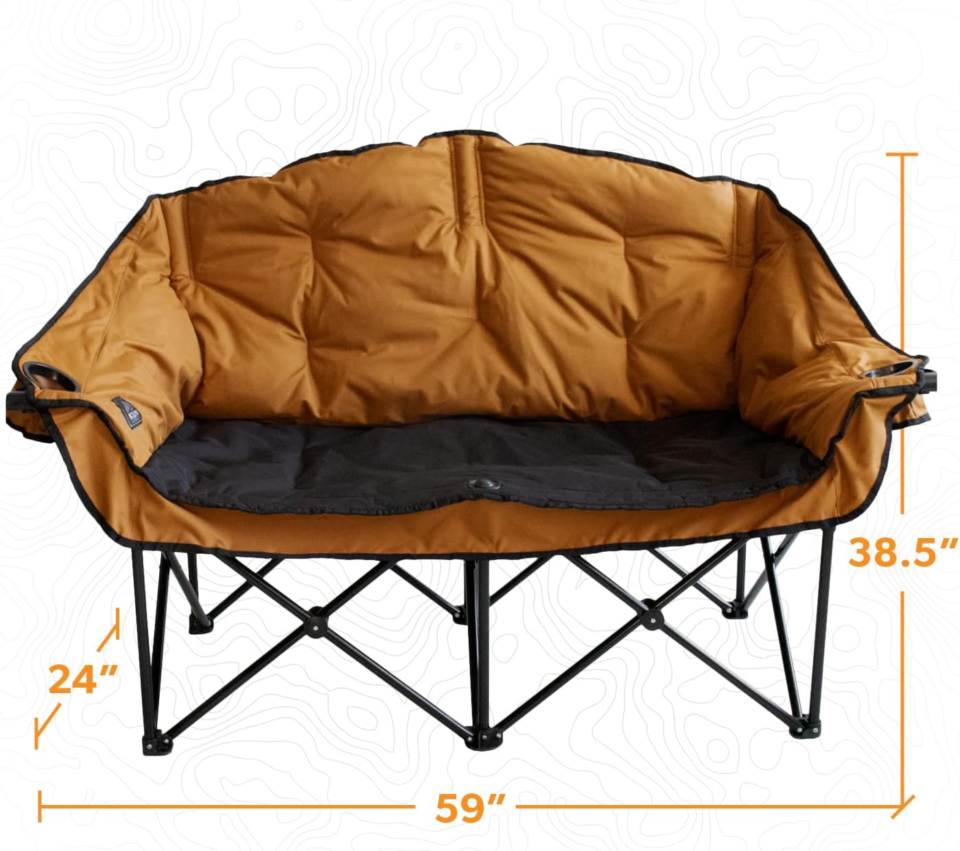 Alternative view of Kuma Outdoor Gear Bear Buddy/Double Chair with Carry Bag, Ultimate Portable Luxury Outdoor Double Camping Chair for Glamping, Sports & Outdoor Adventures (Sierra/Black)