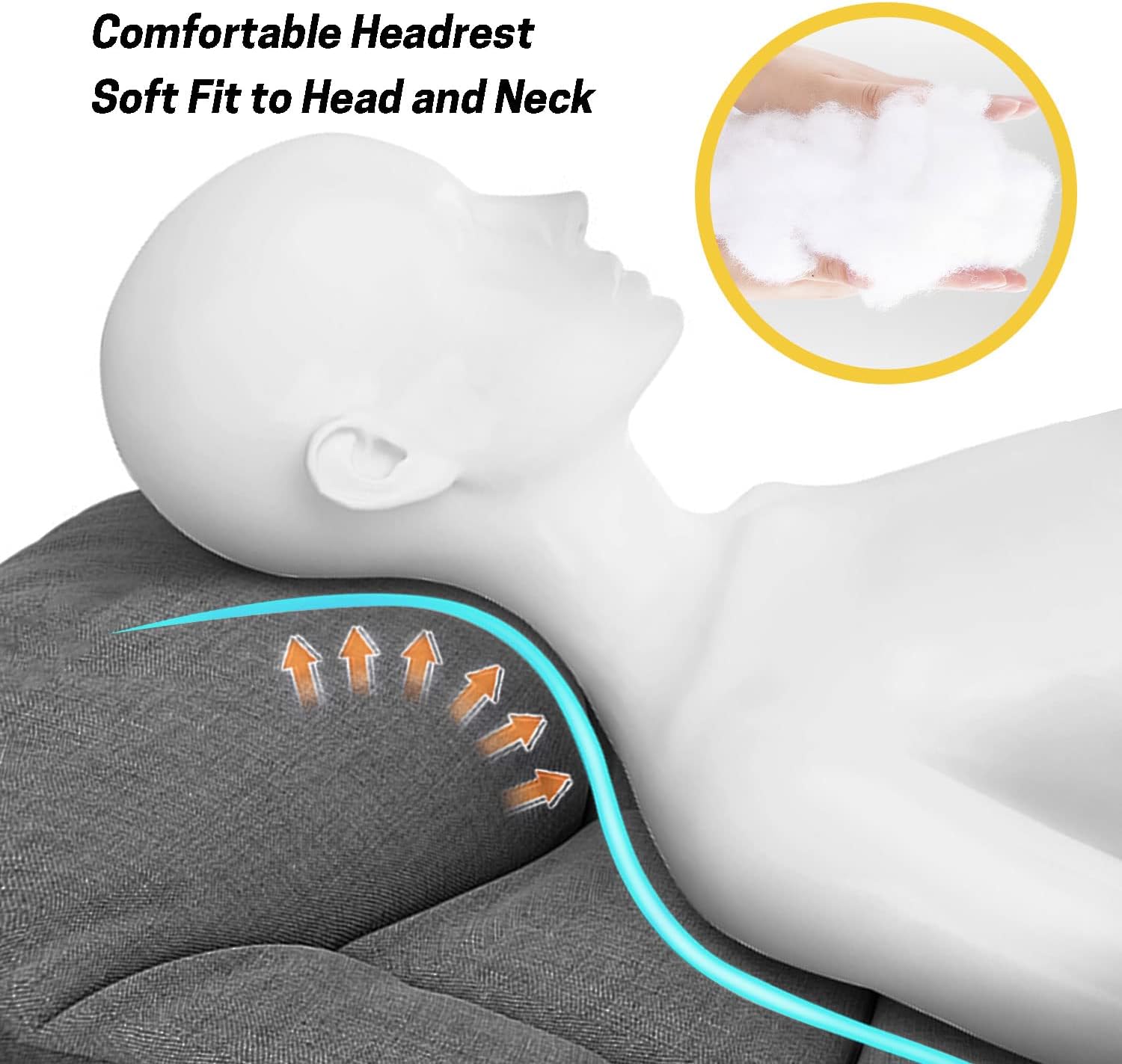 Alternative view of ATORPOK Camping Cot for Adults with Cushion and Pillow, Portable Folding Bed for Sleeping, Lightweight Tent cot with Carry Bag Supports 450 lbs (Grey)