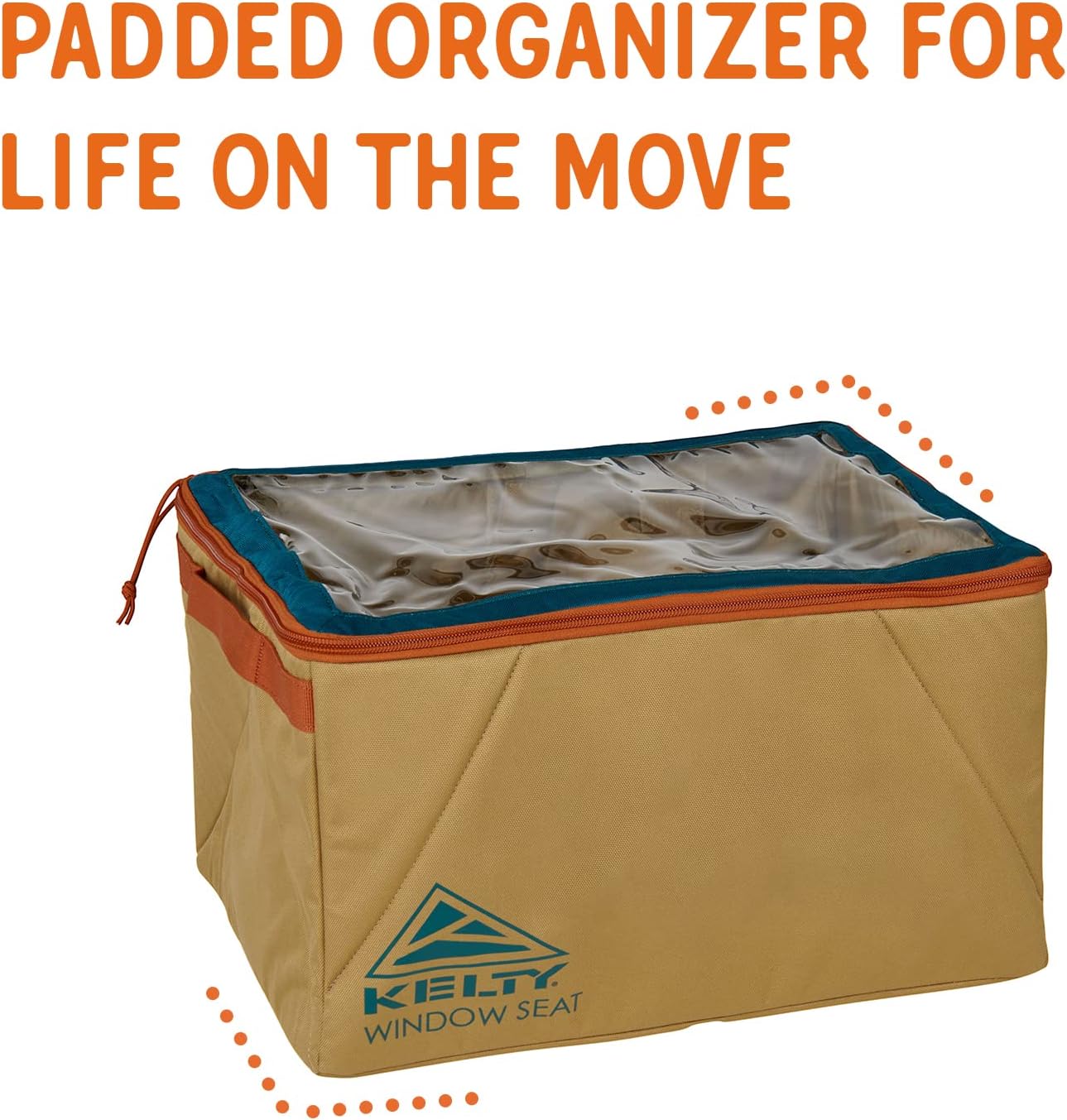 Kelty Window Seat – Camping, Tailgating, Travel Organization Hub, Road Tripping Overlanding Storage, Clear Lid, Rugged Fabrics