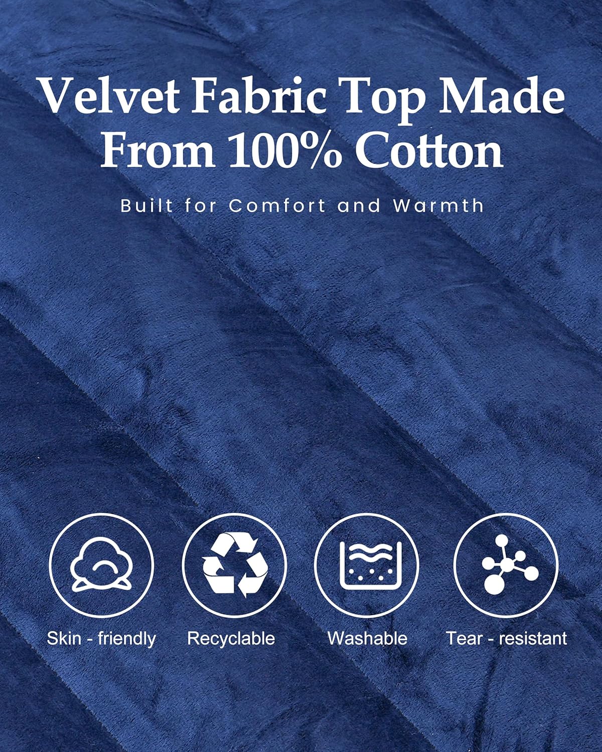 Alternative view of Kampair Inflatable Sleeping Pad for Camping, Extra-Thick 4.75 Inch Air Mattress with Soft Cotton Top, Machine Washable, Family Lightweight 4-Season Pad for Camping, Traveling & Hiking, Blue