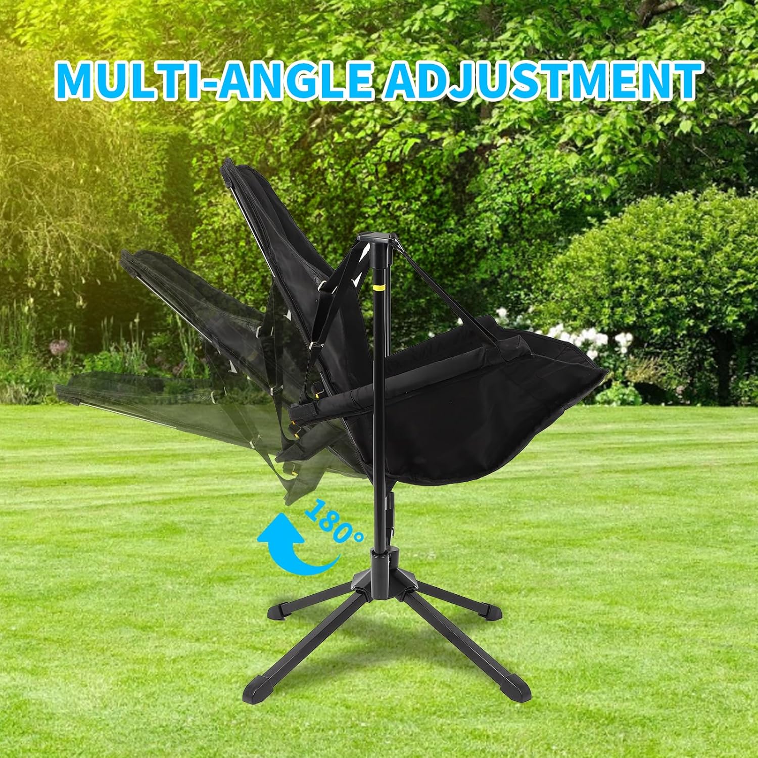 Alternative view of FAHKNS Hammock Camping Chair, 360° Swivel Chair with Adjustable Backrest, Foldable and Lightweight Chair Used for Office Work, Picnic, Hiking, Portable Bag,