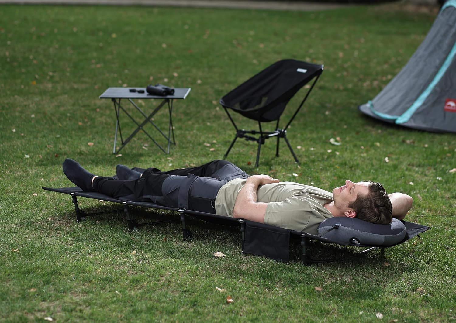 MARCHWAY Ultralight Folding Tent Camping Cot Bed, Portable Compact for Outdoor Travel, Base Camp, Hiking, Mountaineering, Lightweight Backpacking (Black)