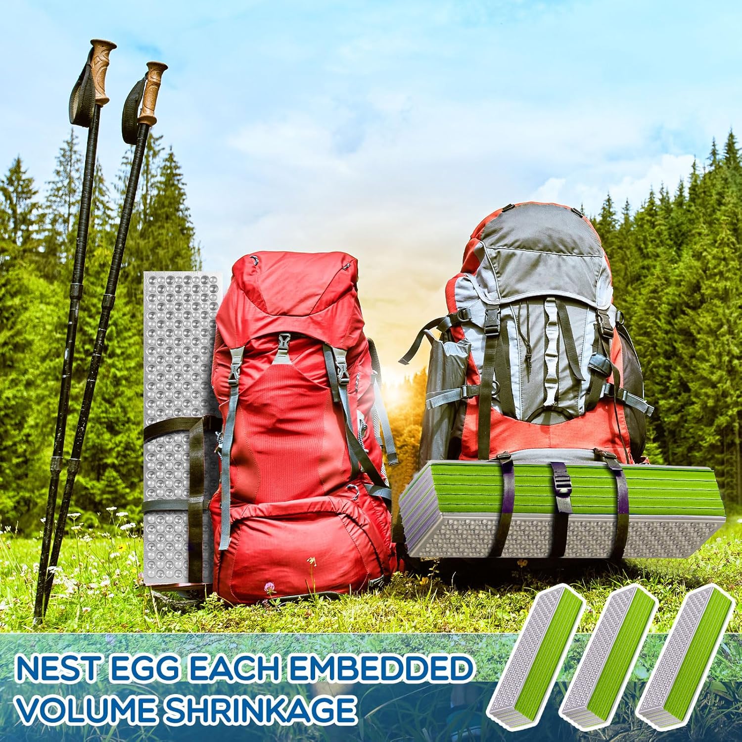 Alternative view of Foam Camping Pads for Sleeping, Foldable Closed Cell Foam Camping Mattress, Waterproof Outdoor Sleeping Mat for Ultralight Backpacking Thru-Hiking