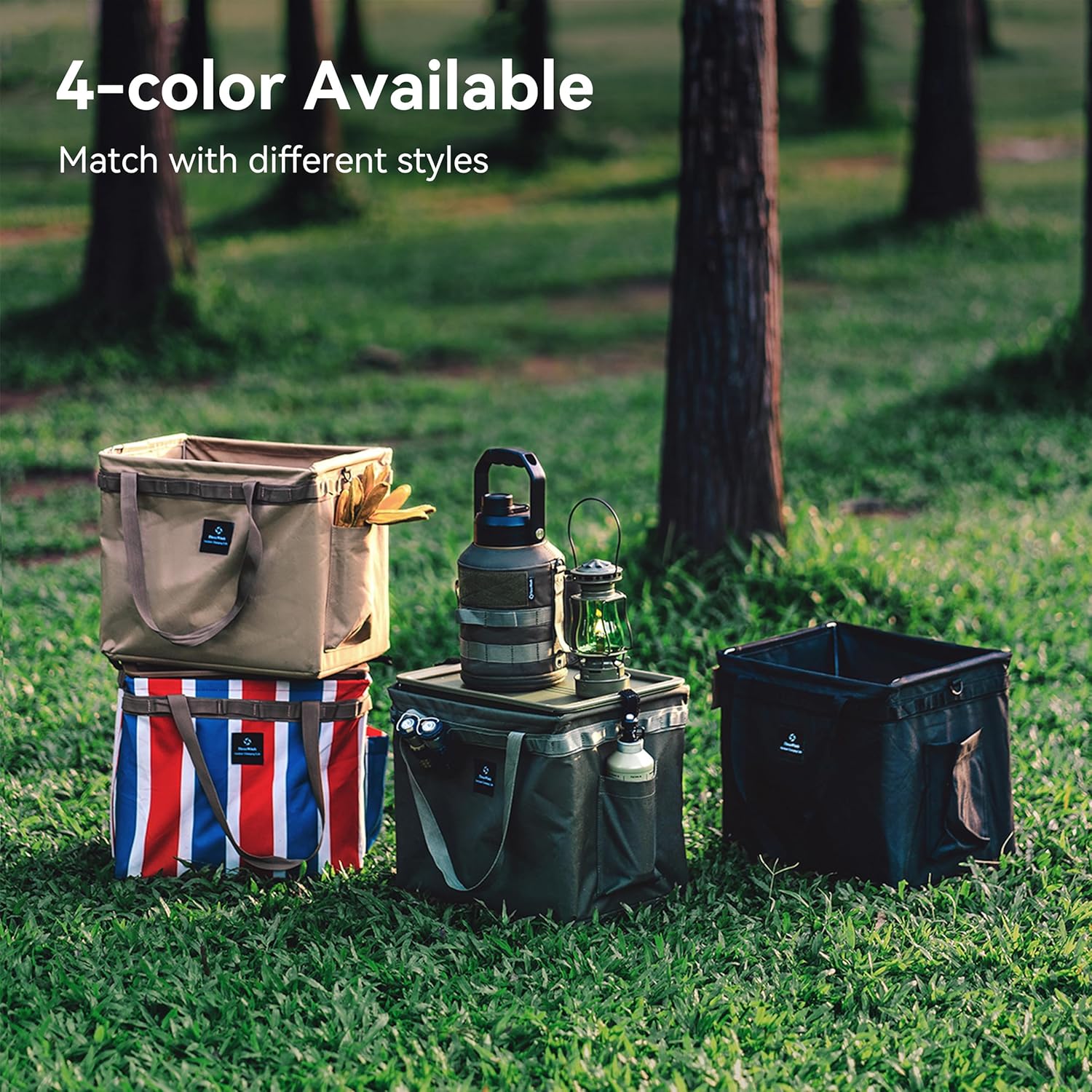 Thous Winds Tactical Camping Storage Bag, 30L Collapsible Multifunctional Storage Toolbox, for Outdoor Camping Picnic Car Trunk Organizer, Olive Green