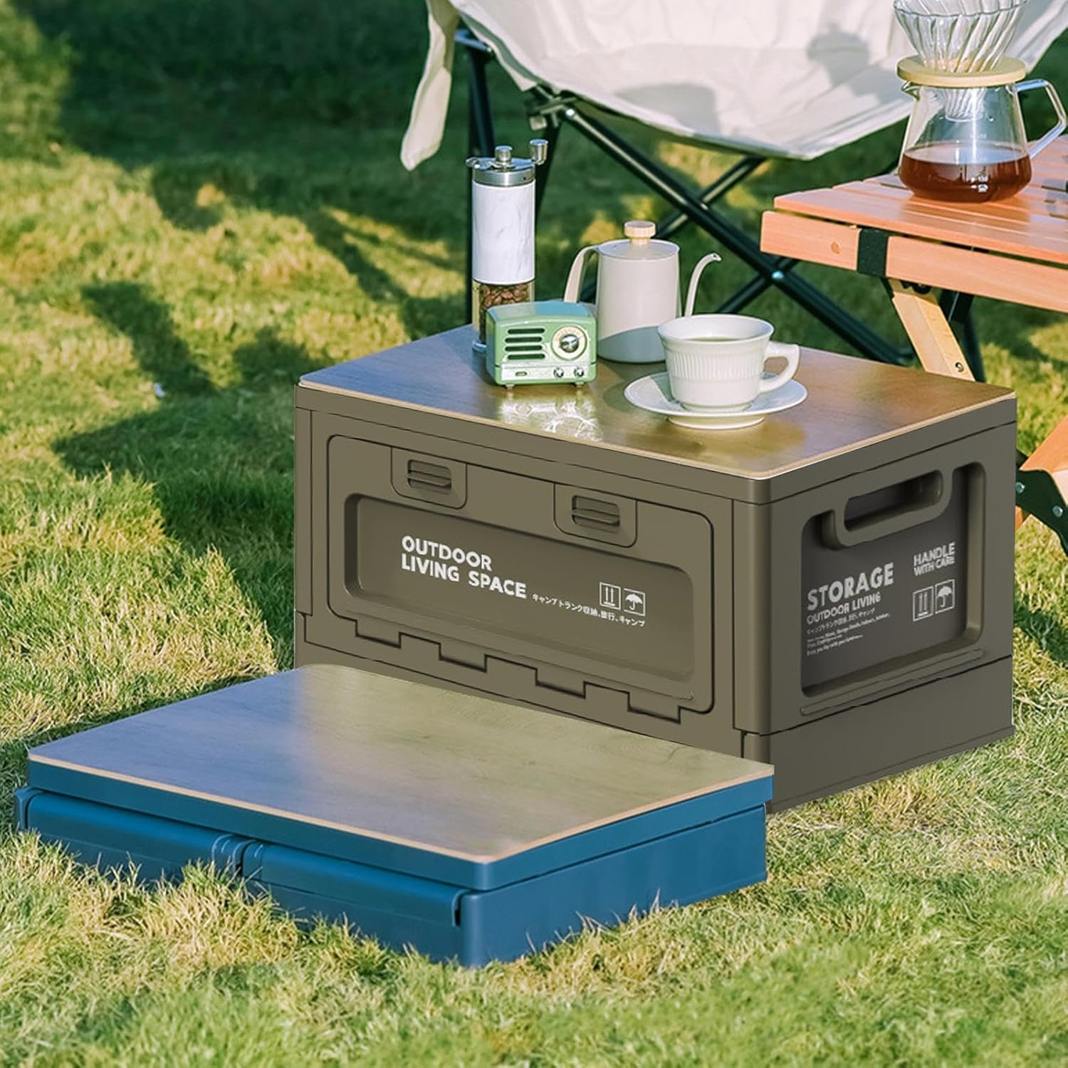 Alternative view of Camping Storage Organizer - Camping Storage Containers, Large Capacity Stackable Storage Bins with Lids - Portable Weather Proof Storage Container Camping Chuck Box for Outdoor Activities