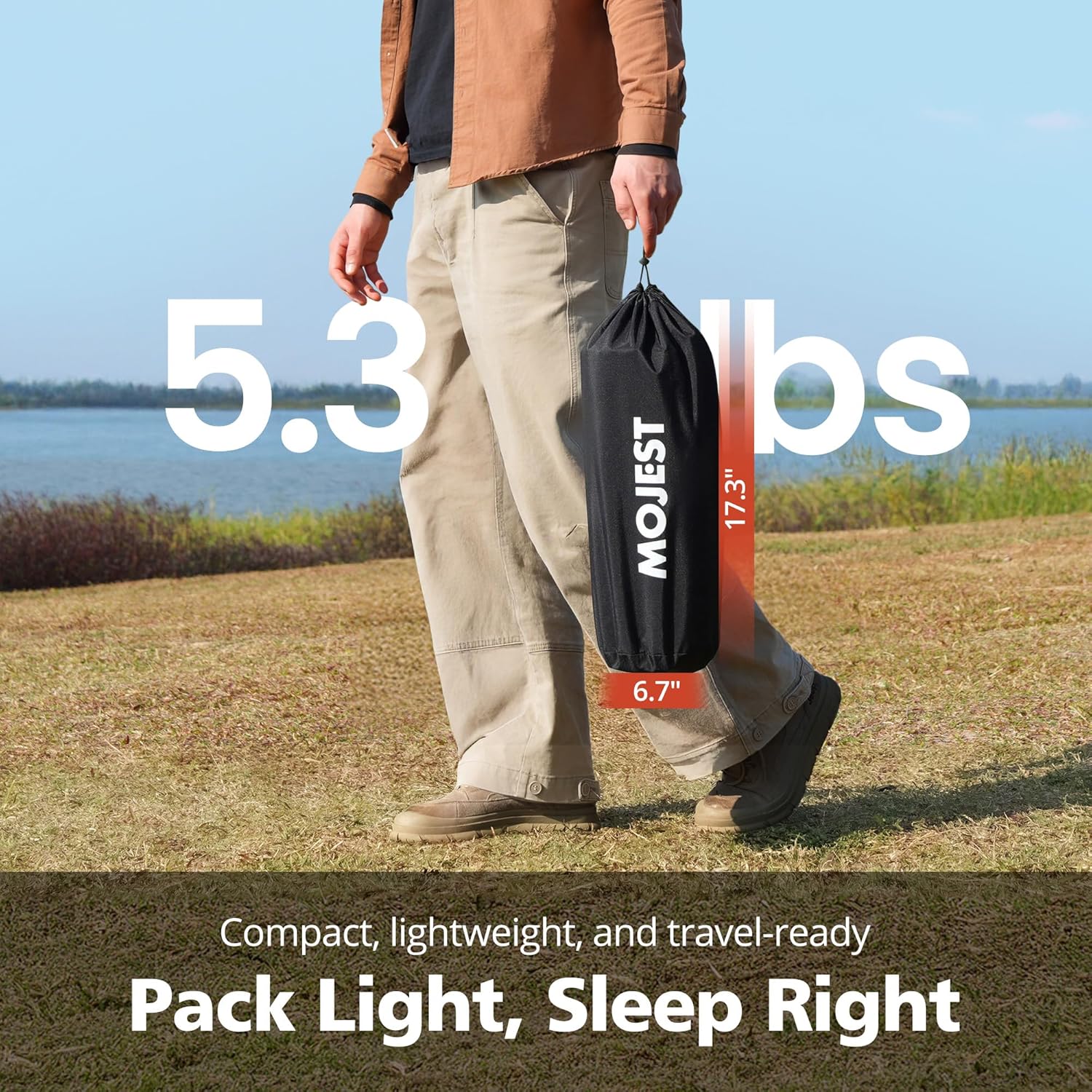 Alternative view of Mojest Ultralight Camping Cot for Adults - Portable Folding Camping Bed, Supports 350 lbs - Lightweight for Travel, Camping, Hiking, Backpacking, Mountaineering, Black