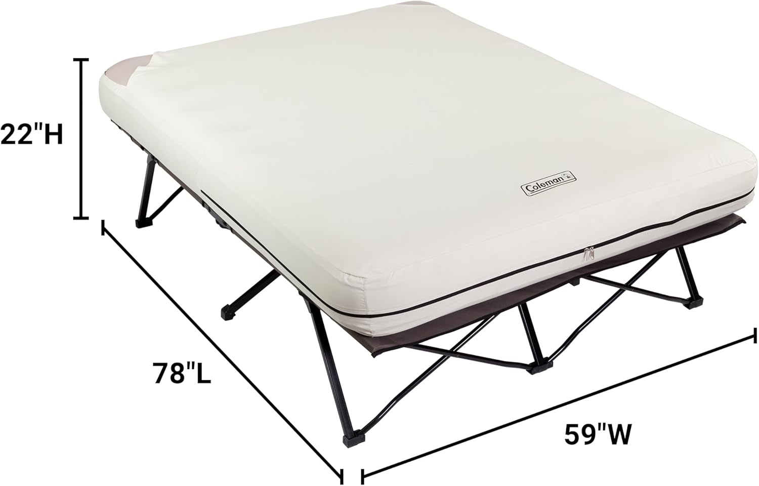 Alternative view of Coleman Queen-Size Airbed Cot Combination, Folding Air Mattress with Steel Frame & Side Table, Battery Pump Included, Great for Camping, Lounging, Elevated Sleeping, Guests, & More