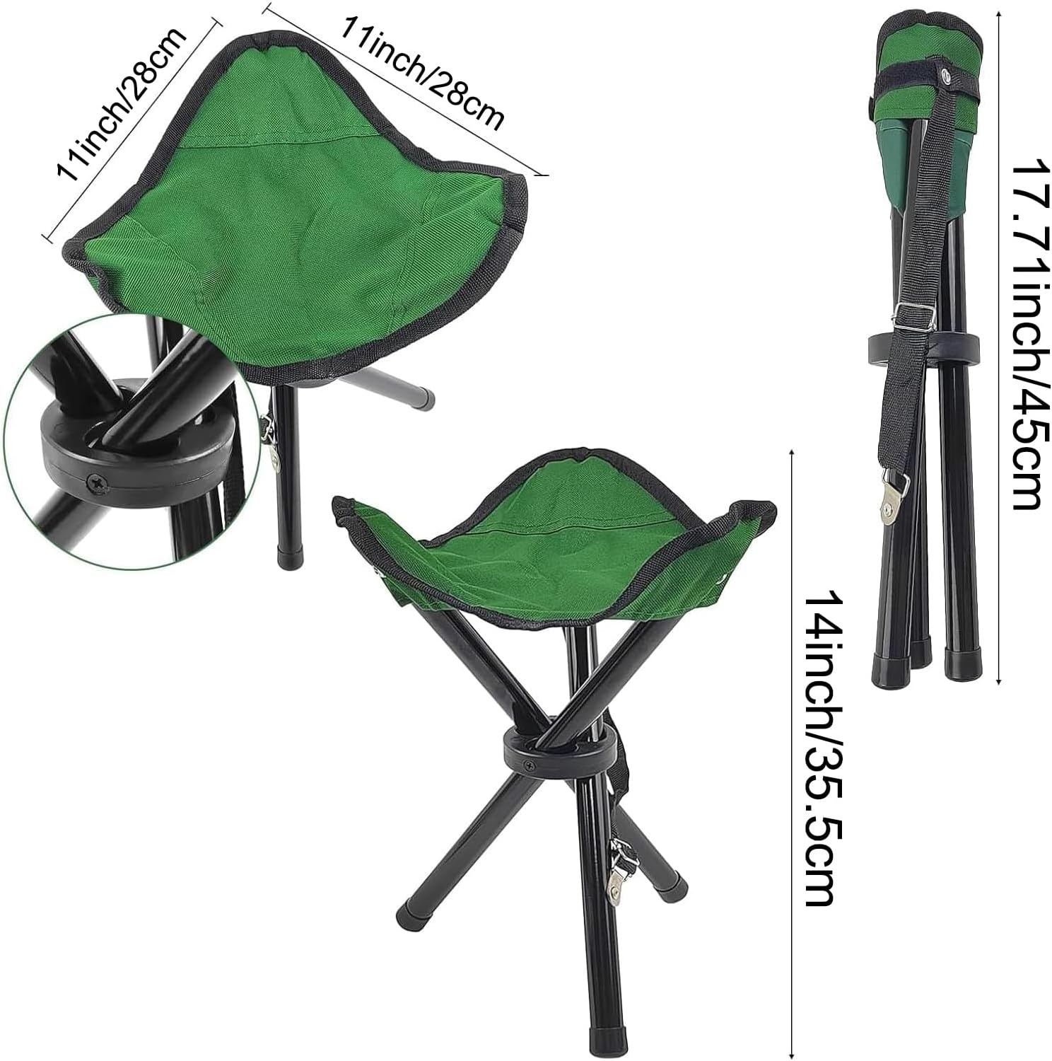 Alternative view of Travel Folding Camping Stool, (Sol·d by→Cenbee) Use Height 14" and Max Weight 300 lbs Outdoor Portable Party Chair Fishing Chair Seat for Camping Fishing Hiking Gardening and Beach Painting