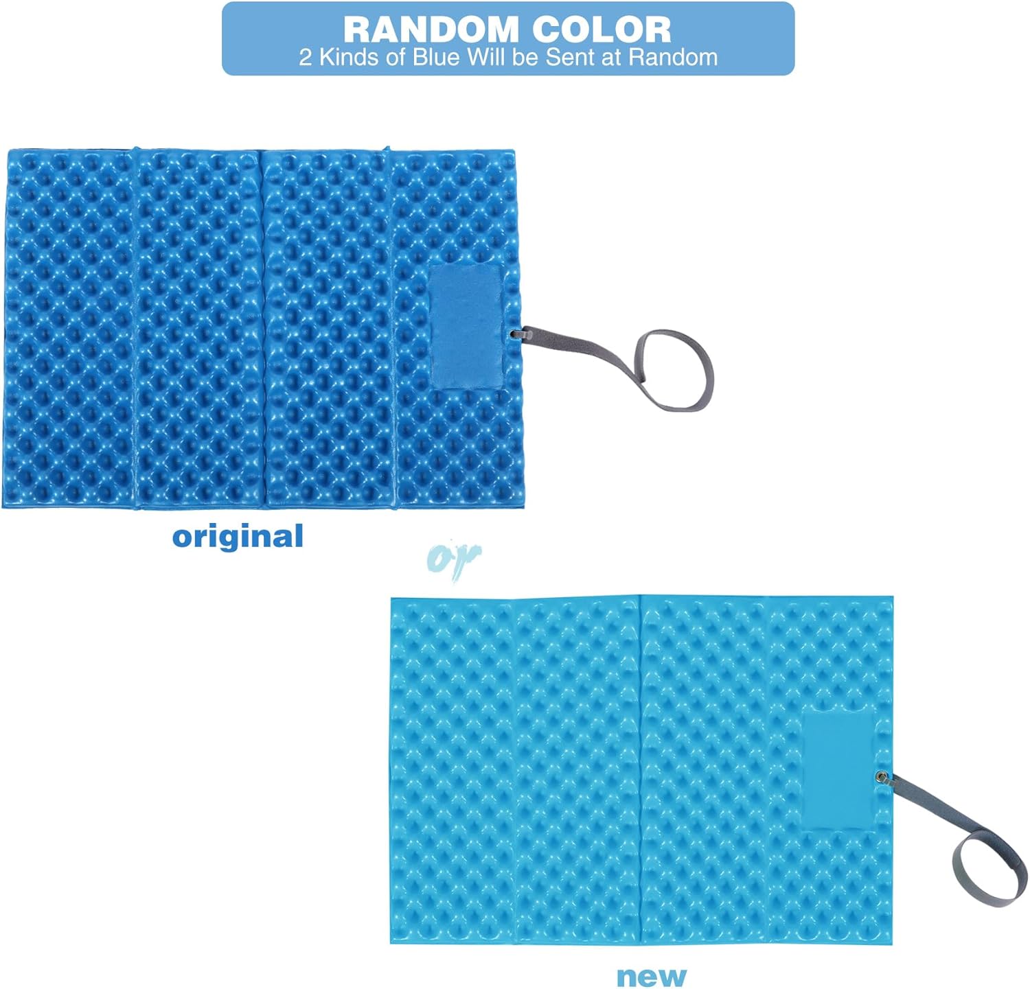 Alternative view of REDCAMP Ultralight Foam Backpacking Sit Pad, Foldable Waterproof Z Hiking Sitting Pad Insulated Stadium Seat Cushion with Strap for Outdoor Camping Picnic, Blue/Black/Yellow