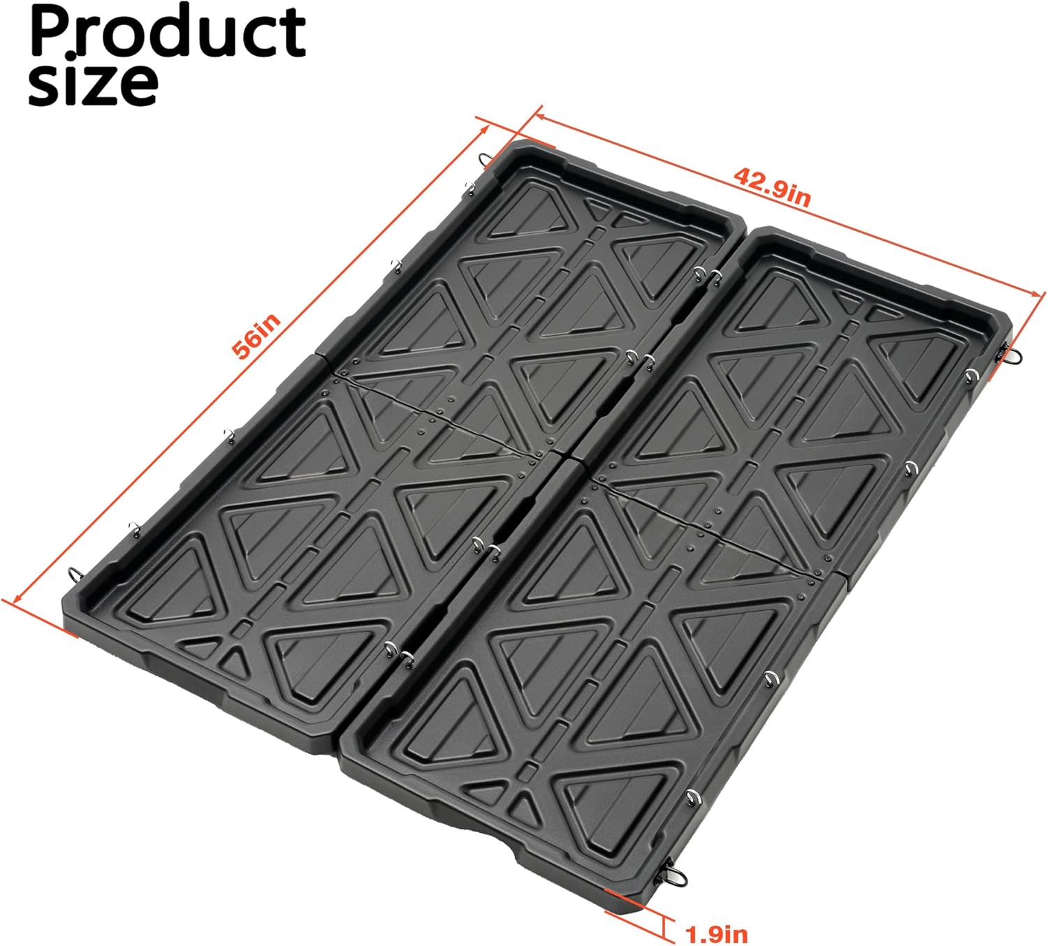 KOKSHELY Truck Bed Cargo Tray, All-Purpose Slide-Out Truck Bed Organizer Tray for5u2019+Beds, 56" L x 42.9" W Size & HDPE Flat Panel with Open Hooks & Elastic Cargo Net, Camping & Daily Storage