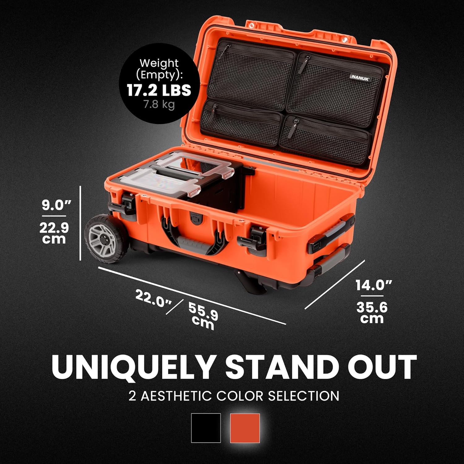 Alternative view of NANUK Trail 30 u2013 28.5L (7.5-Gallon) Waterproof Storage Box u2013 Wheeled and Modular Cargo Case for Camping, Fishing, Hunting & Outdoor Storage - Dustproof and Impact Resistant (22" x 14" x 9") u2013 Orange