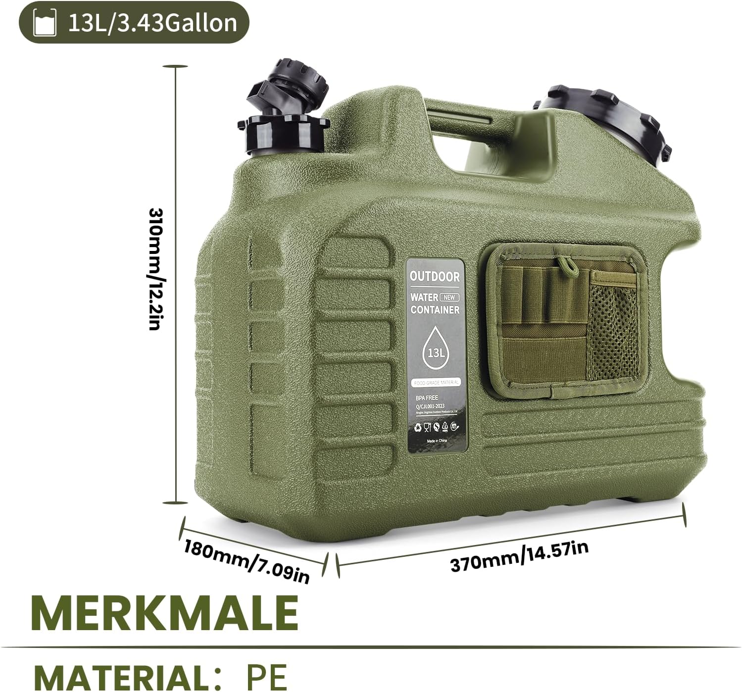 3.5 Gallon Camping Water Container with Spigot/Tool Bag, Camping Water Container BPA Free Water Storage with Spigot No Leakage Portable Emergency Water Tank,Multifunction Water Storage