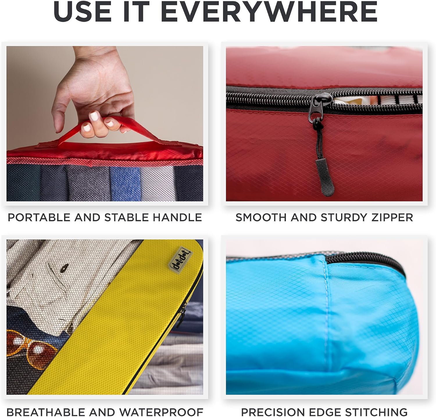 Alternative view of Large Packing Cubes for Travel - 5pc Packing Cubes for Suitcases - Lightweight Luggage Organizer Bags