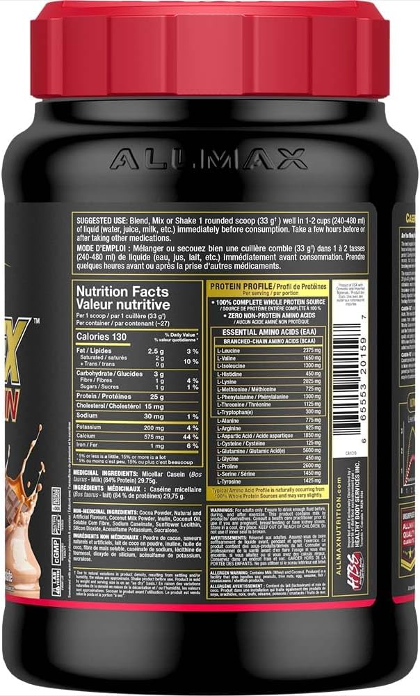 Alternative view of ALLMAX Casein-FX Protein, Chocolate - 2 lb - 25 Grams of Slow-Release Protein Per Scoop - Low Carb & Zero Added Sugar - Approx. 27 Servings