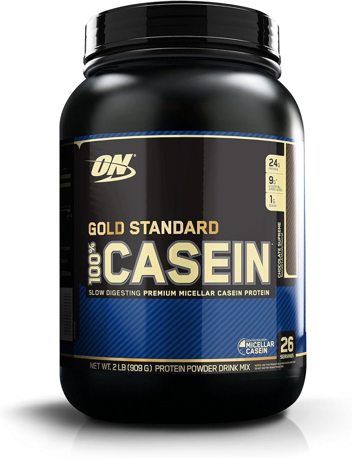 Optimum Nutrition Gold Standard 100% Micellar Casein Protein Powder, Slow Digesting, Helps Keep You Full, Overnight Muscle Recovery, Chocolate Supreme, 4 Pound (Packaging May Vary)