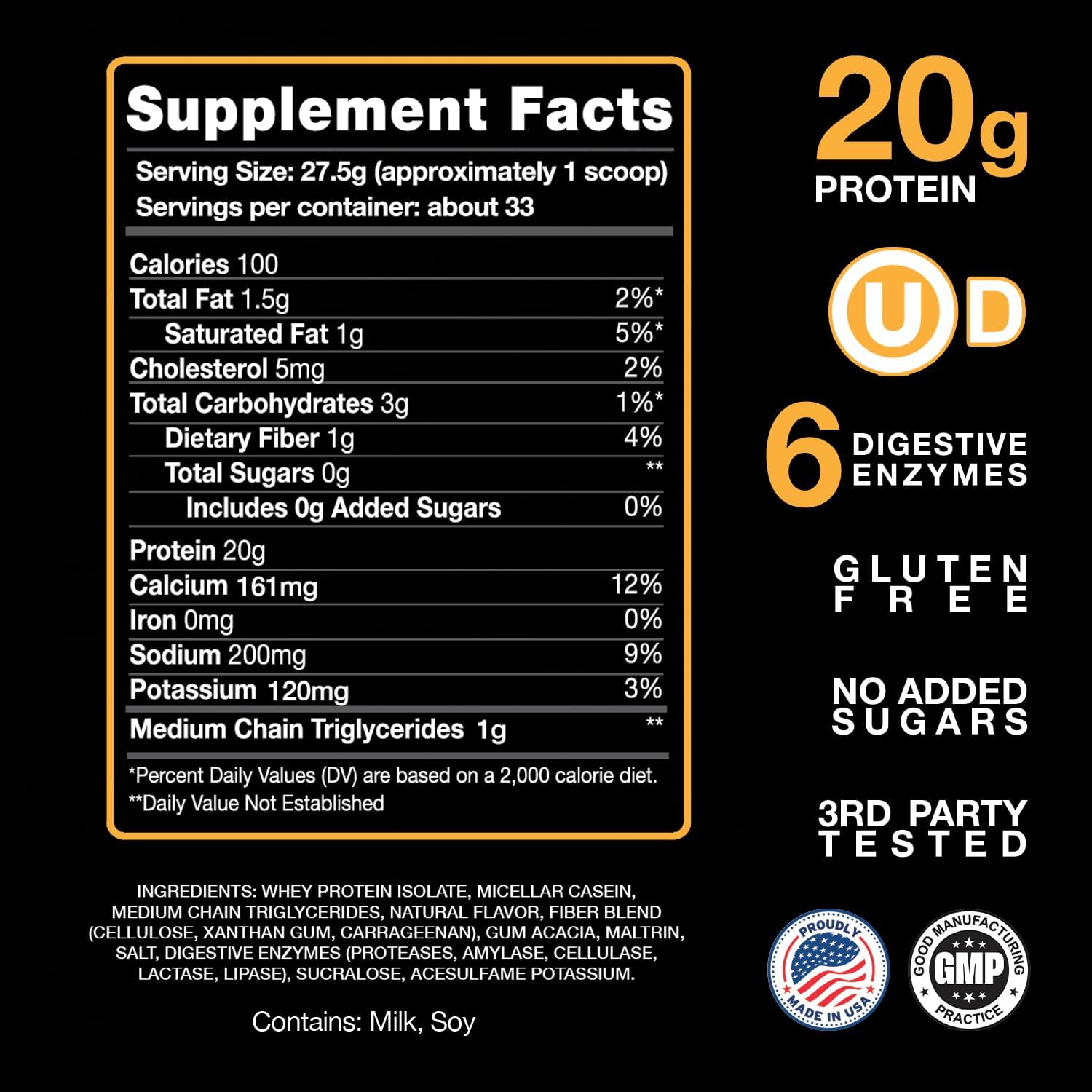 Alternative view of Devotion Nutrition Protein Powder Angel Food Cake u2013 20g Whey Isolate & Casein Protein Blend u2013 No Added Sugar, Low Carb, Gluten-Free, Keto-Friendly, 1g MCT, Kosher u2013 2lb Pouch
