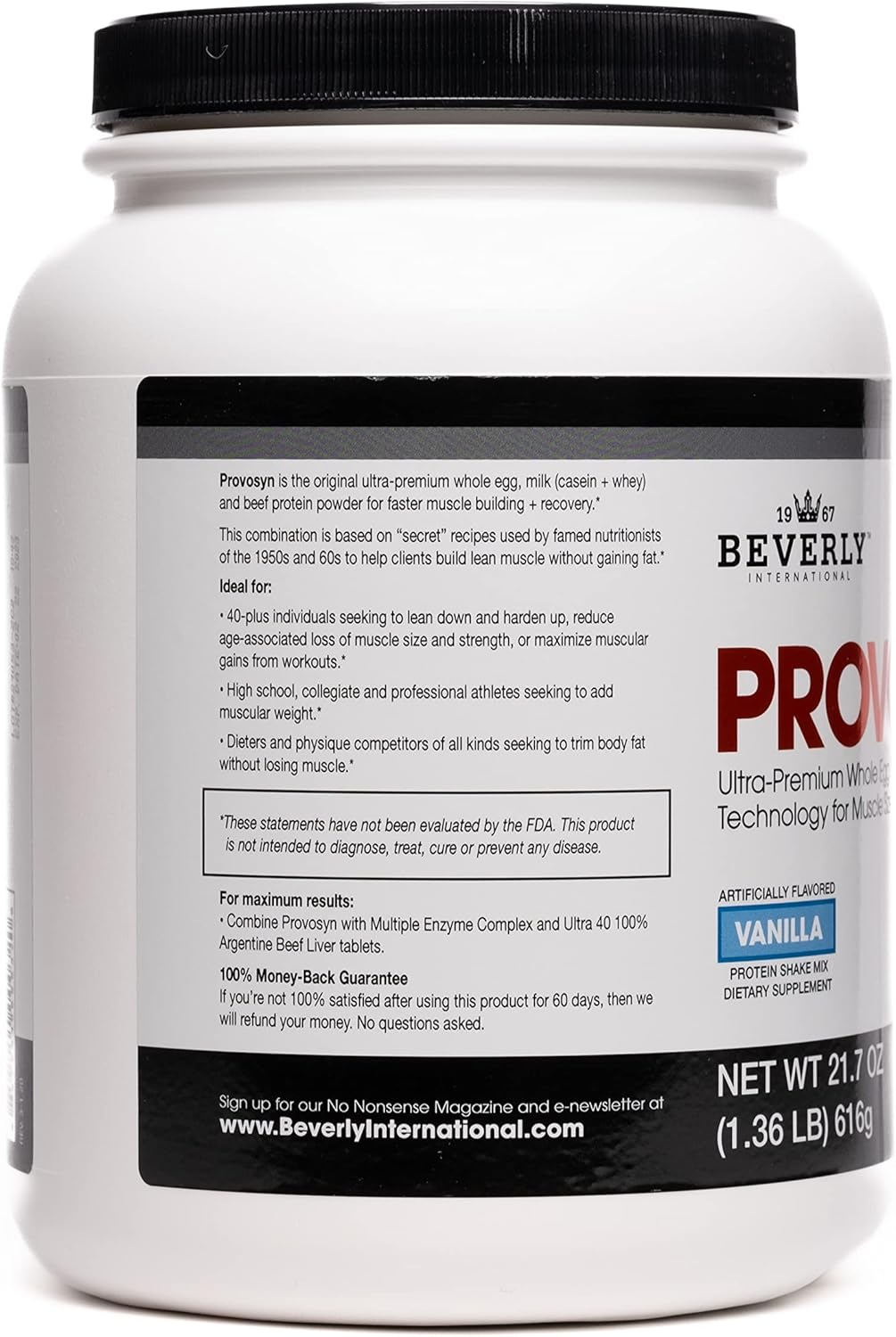 Alternative view of PROVOSYN. The Original Ultra-Premium Whole Egg, Milk (Casein + Whey) and Beef Protein Powder. Fast Muscle Building + Recovery. Perfect for Hard Gainers. Vanilla Flavor, 616 g The Mature Users Protein.