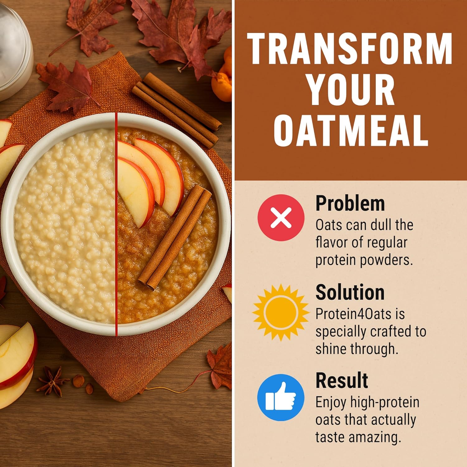 Alternative view of PEScience Protein4Oats, Powder to Make Amazing Tasting Protein Oatmeal, with Whey and Casein, Gluten Free, Maple Brown Sugar, 12 Servings